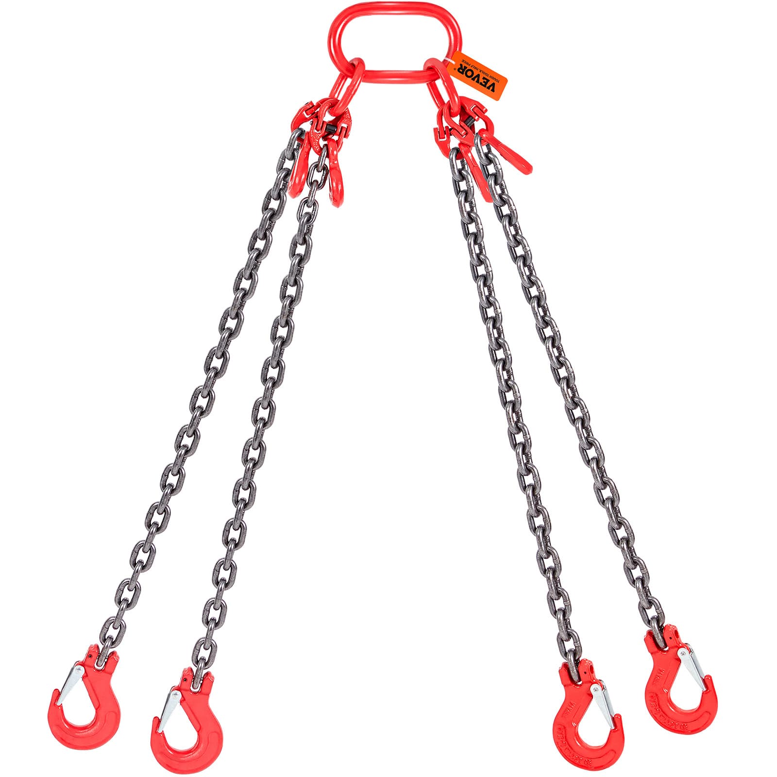TEMU Vevor Chain Sling, 4990 Kg Weight Capacity, 7. X 1.5 M G80 Lifting Chain With Grab Hooks, Blackening Coating Steel & Adjustable Length, For Dock Factory Construction Site