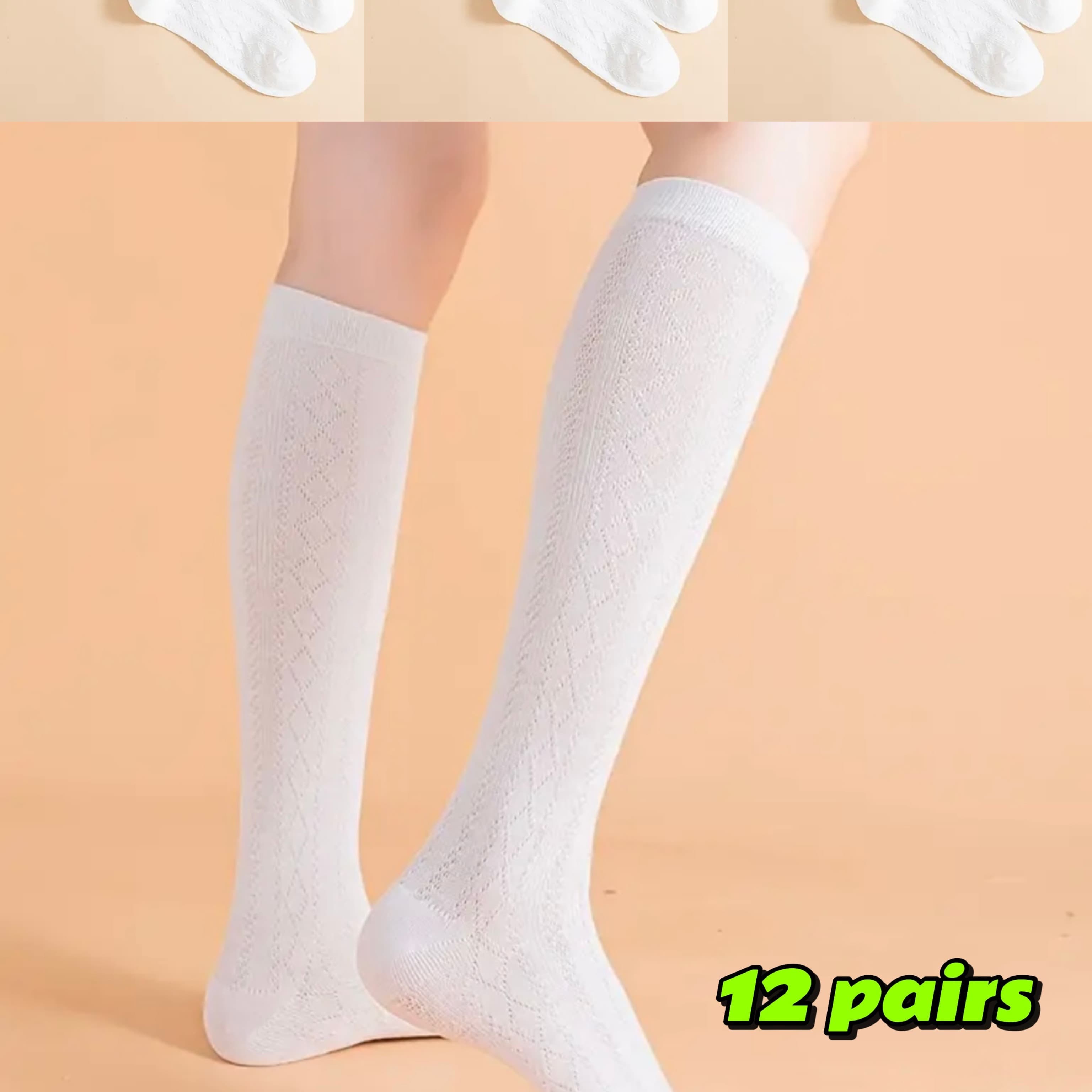 TEMU Xsw 12 Pairs Of Sports Calf Socks, Comfortable, Breathable, Odor-resistant, Sweat-absorbent Knee-high Socks
