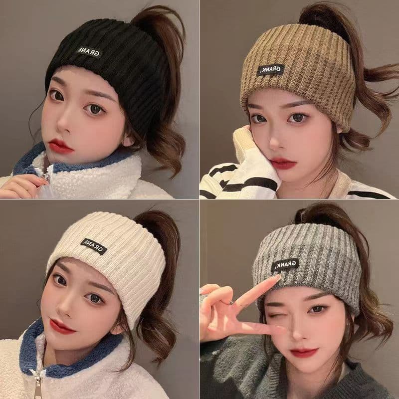 TEMU 4pcs Knit Ear Cute & , Sweet-style Solid Color Women's Winter Accessory,fashion Accessorysports Headwear For Autumn&winter