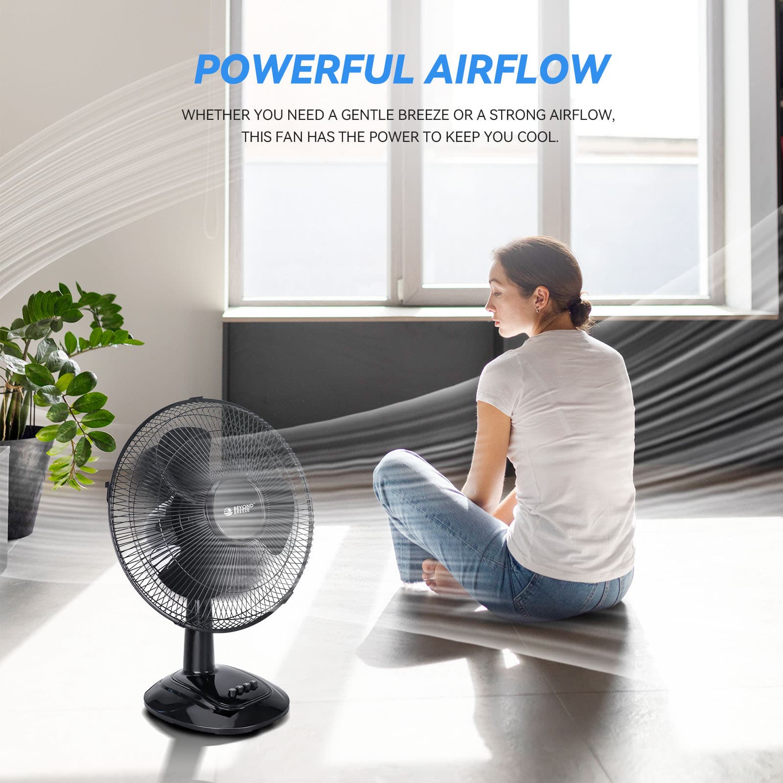 TEMU 12 Inch Oscillating Table Fan Quiet With 3-speed, Adjustable Tilt Fan With Safety Grill, Ideal For Home, Office, Dorm