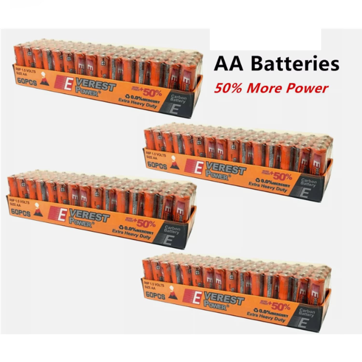 TEMU 240 Aa Batteries Extra Heavy Duty 1.5v. Wholesale Lot 50 Percent