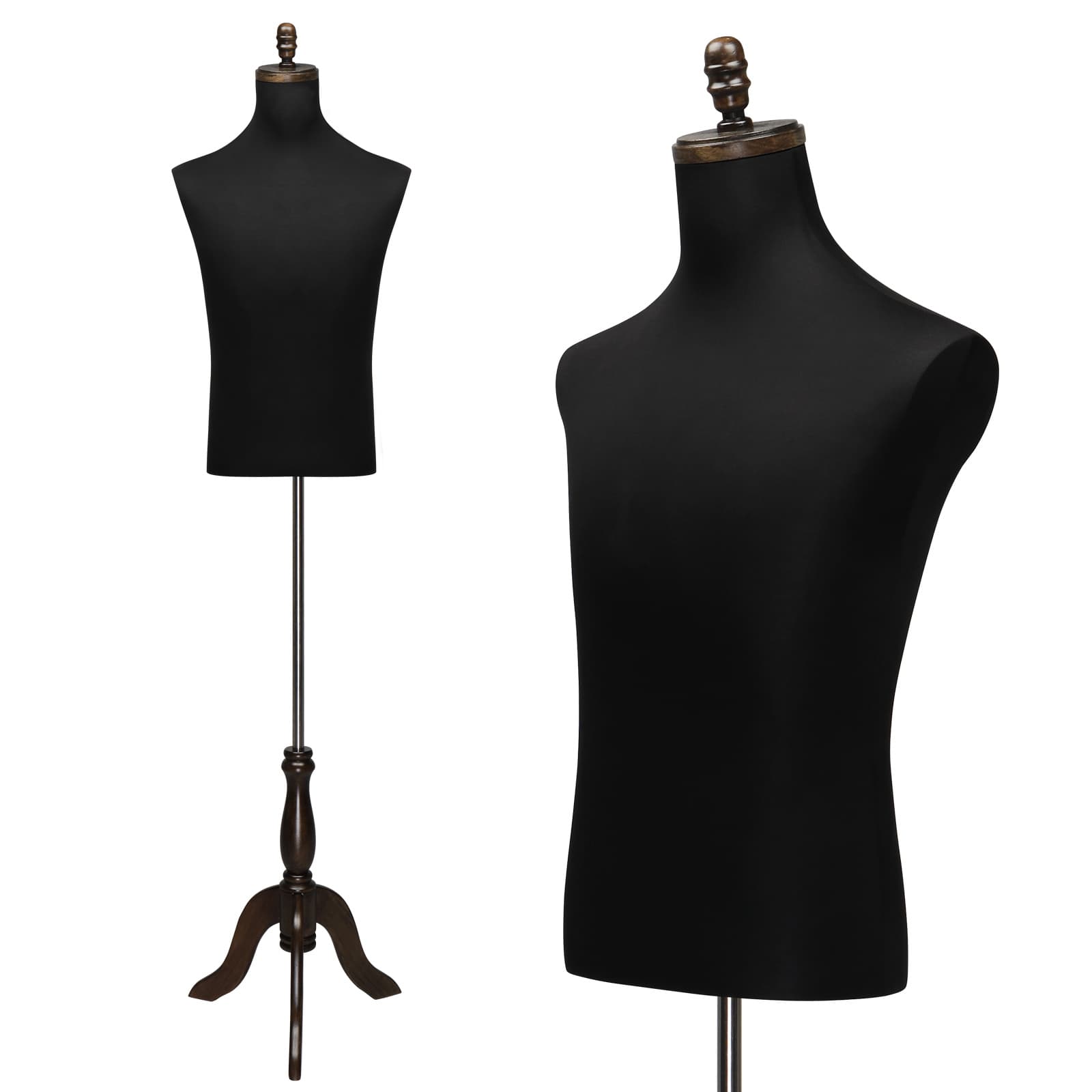 TEMU Male Dress Form, With Wooden Tripod Stand, Adjustable Height Torso Body For And Sewing