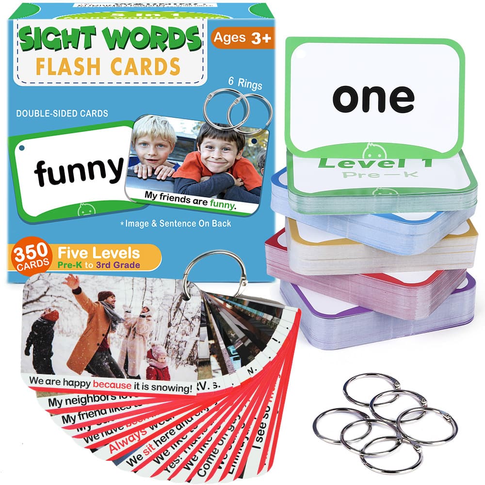 TEMU Sight Words Educational Flashcards, Kindergarten Game Card