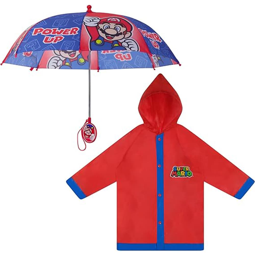 TEMU Kids Umbrella And , Super Mario Boys Set, 4-7