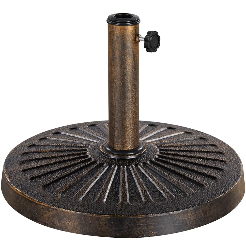 TEMU Heavy Duty Umbrella Base Stand, 22/26.5/30 Lbs, Outdoor Patio Market Umbrella Base Stand, -weather Resin Umbrella Stand For Patio, Garden & Commercial Use, Bronze/black