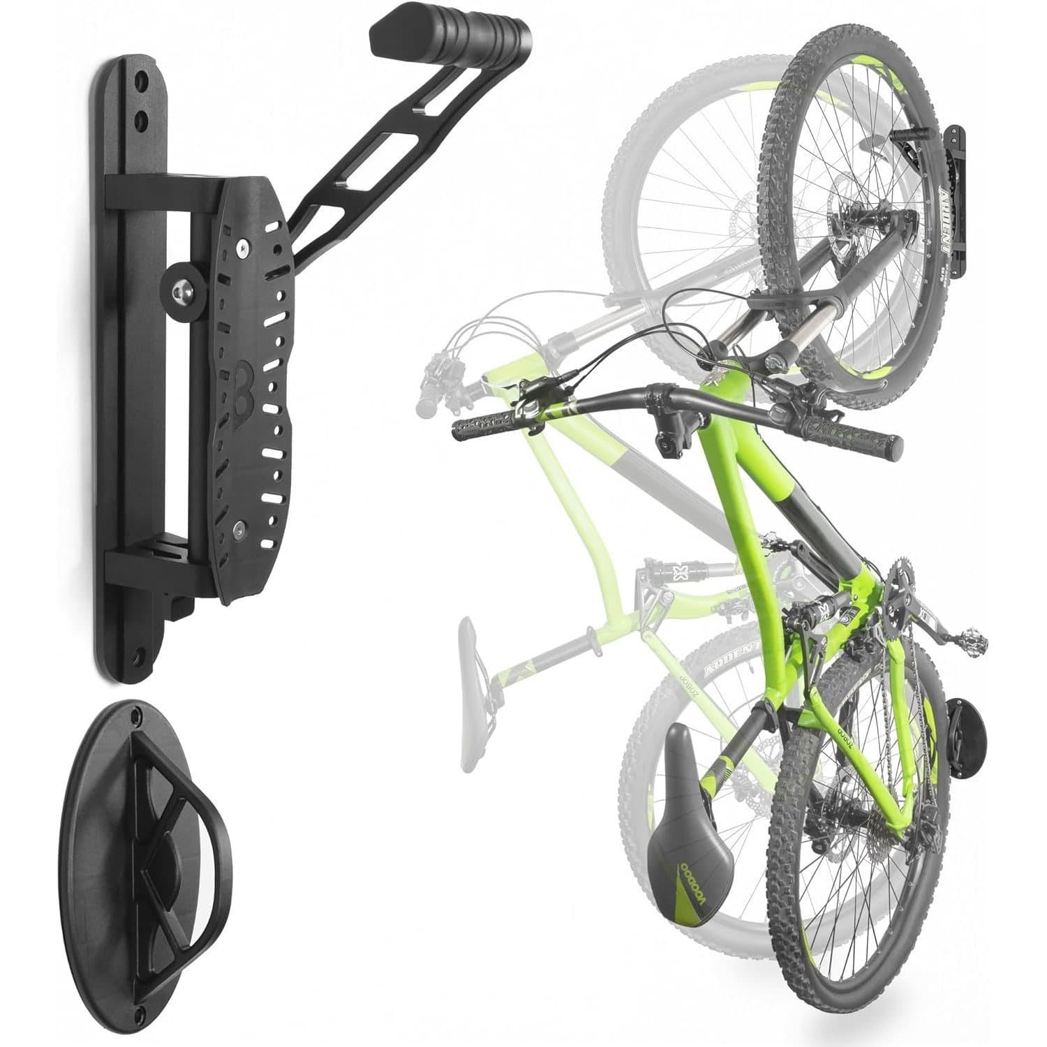TEMU Bike Swivel Wall Hanger With Rear – Adjustable & Foldable For Vertical Bike Storage – Secure Indoor Mount For Mtb & Road Bicycles In Garage Or Home