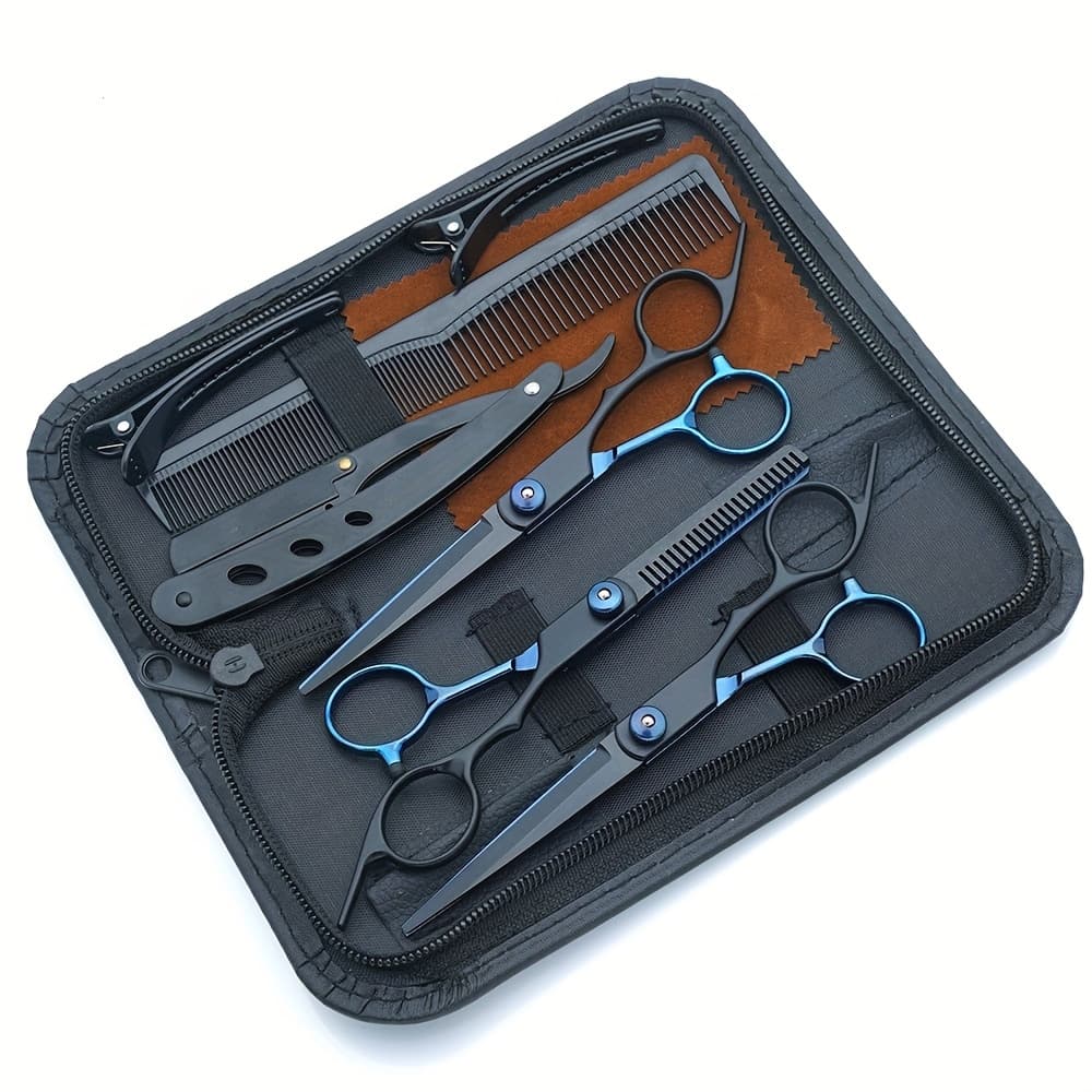 TEMU Hair Scissors Stainless Hairdressing Scissors 6" Hair Cutting Scissors Colorful Thinning Shears Barber Shop Combs