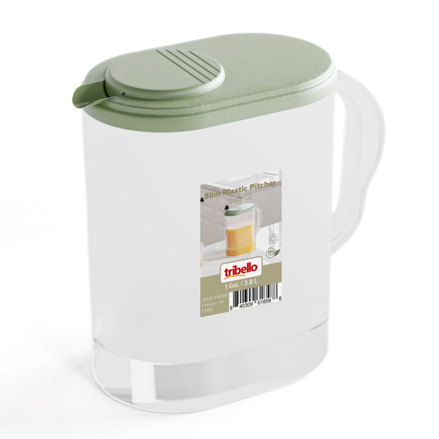 TEMU 1-gallon Slim Water Pitcher With Lid – Bpa-free, Clear Plastic Pitcher For Fridge, Freezer & Dishwasher Safe, Pivot-top Spout, Ideal For Iced Tea, Lemonade, And More