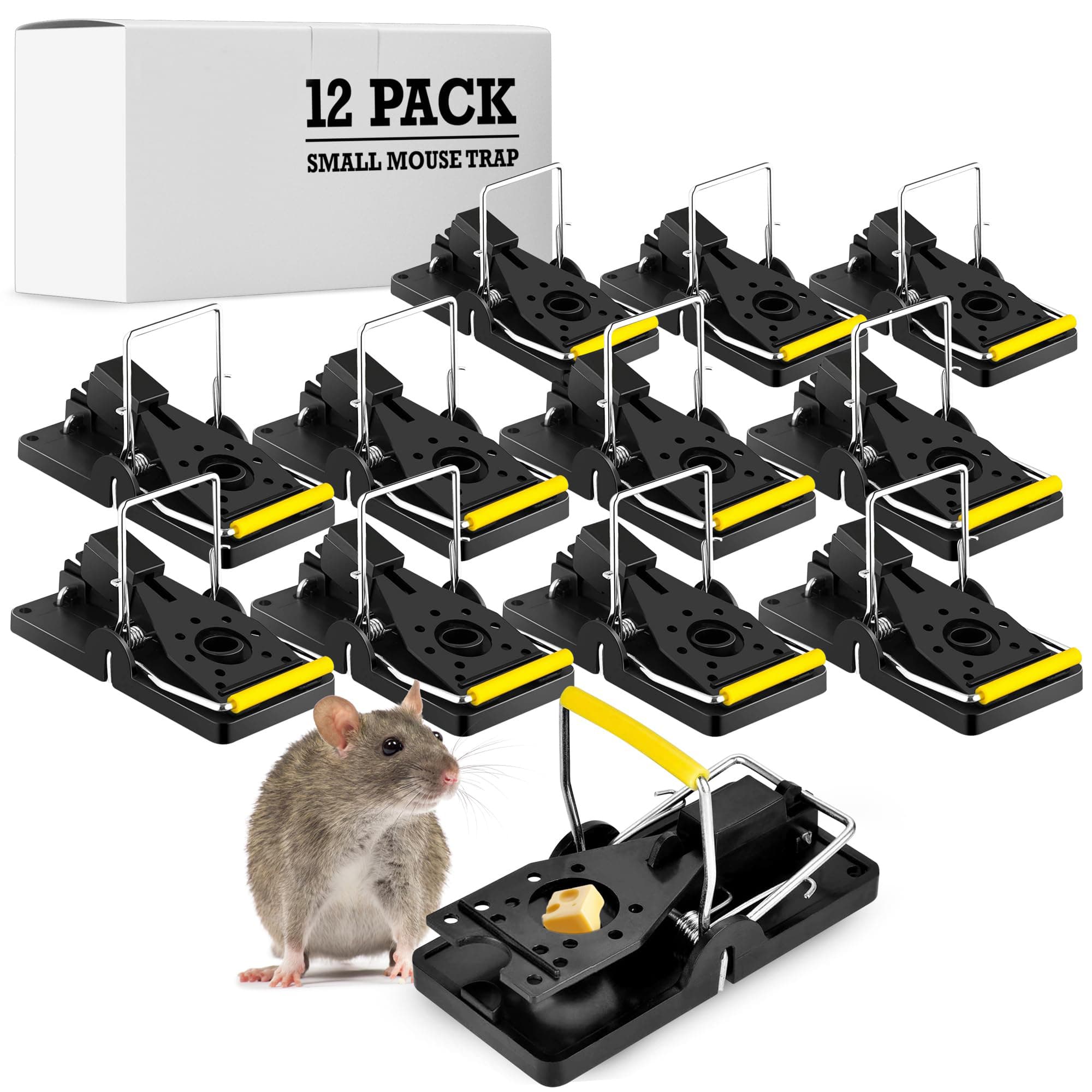 TEMU Stainless Steel Mechanical Mouse Traps - 4"x2"x2.5" Reusable Snap Traps For Mice - Safe Traps With Finger Protection For Indoor Outdoor Use