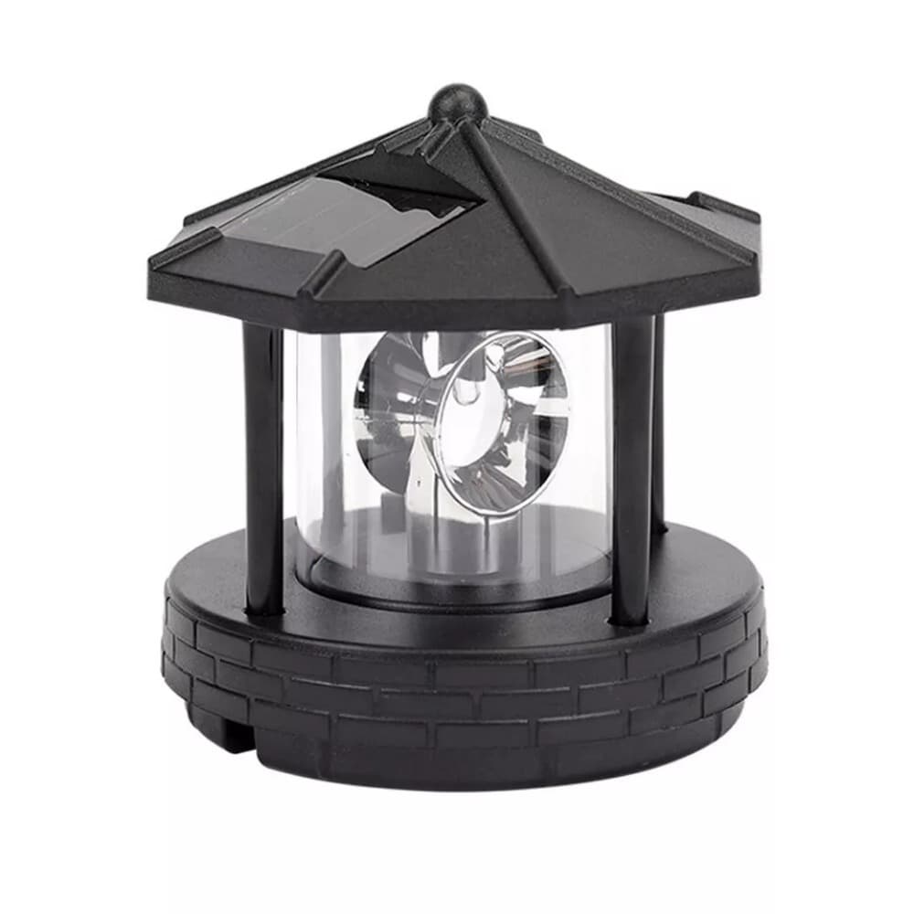 TEMU Solar Powered Led Rotating Lighthouse Light Outdoor Decorative Beacon For Patio Garden Lawn Landscape Lighting
