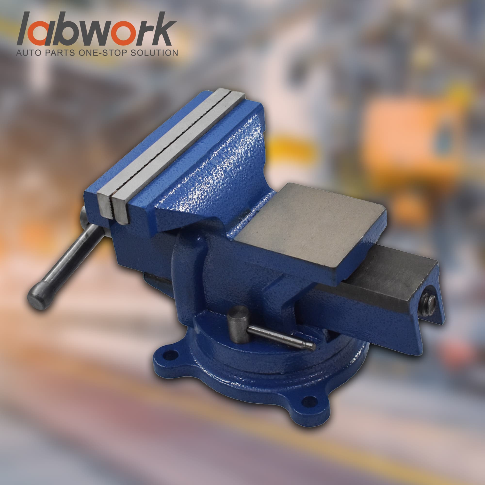 TEMU 5 Inch Bench Vises With 360-degree Rotation Swivel Anvil Heavy Duty Bench Vise Blue Suitable For Crafting, Painting, Sculpting, Modeling, Electronics, Soldering, Woodworking, And Fishing Tackle