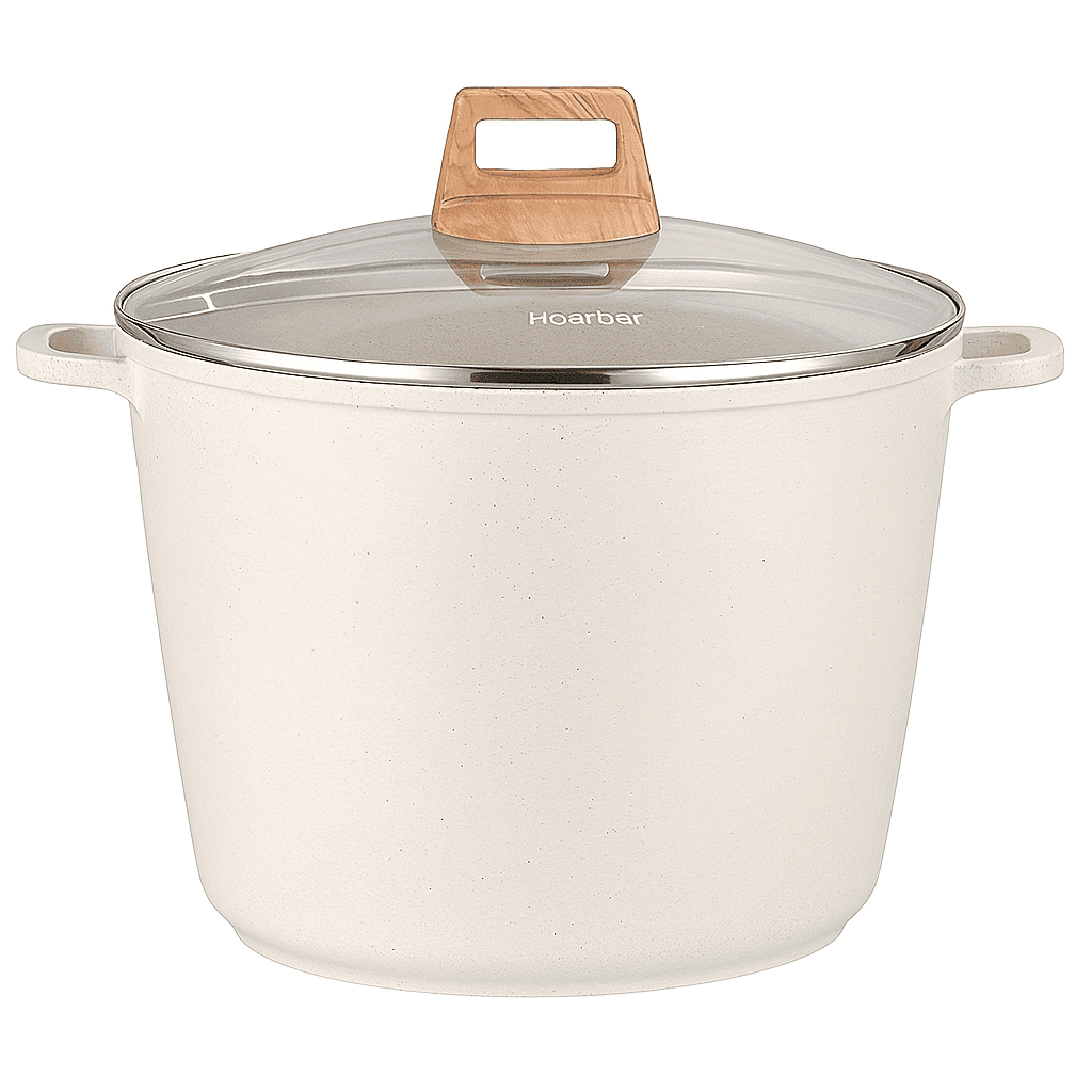 TEMU 10.5qt Large Soup Pot – Family Size, All-stove Compatible - White