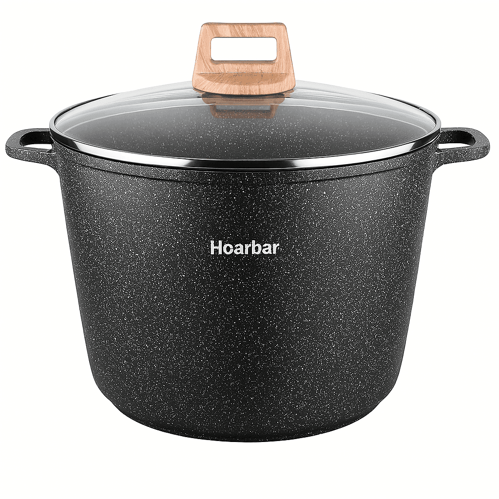 TEMU 10.5qt Large Soup Pot – Family Size, All-stove Compatible - Black