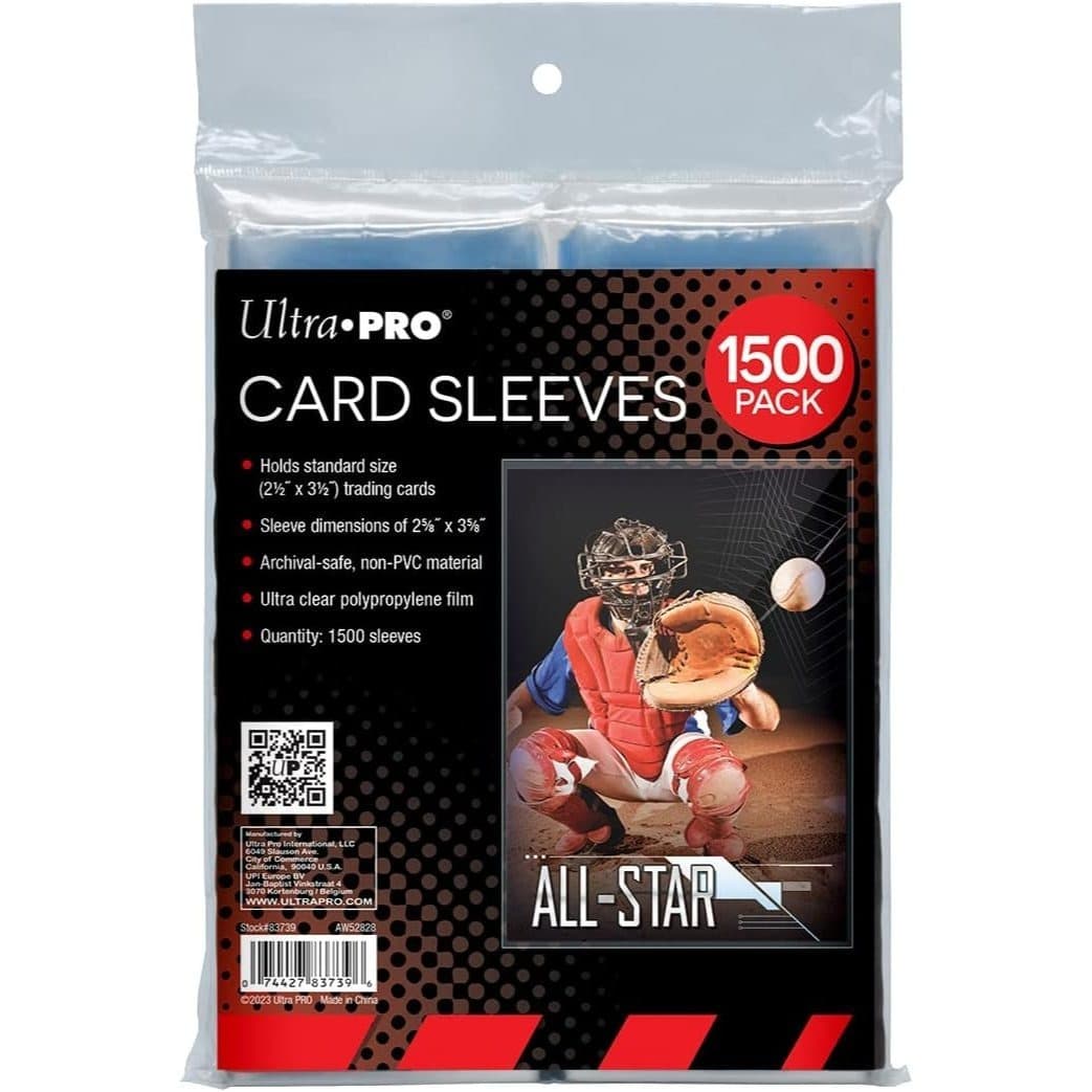 TEMU Ultra Pro Sleeves Clear Card Sleeves For Standard Size Trading Cards Measuring 2.5" X 3.5" - 500 X 3 Pack, 1500 Total