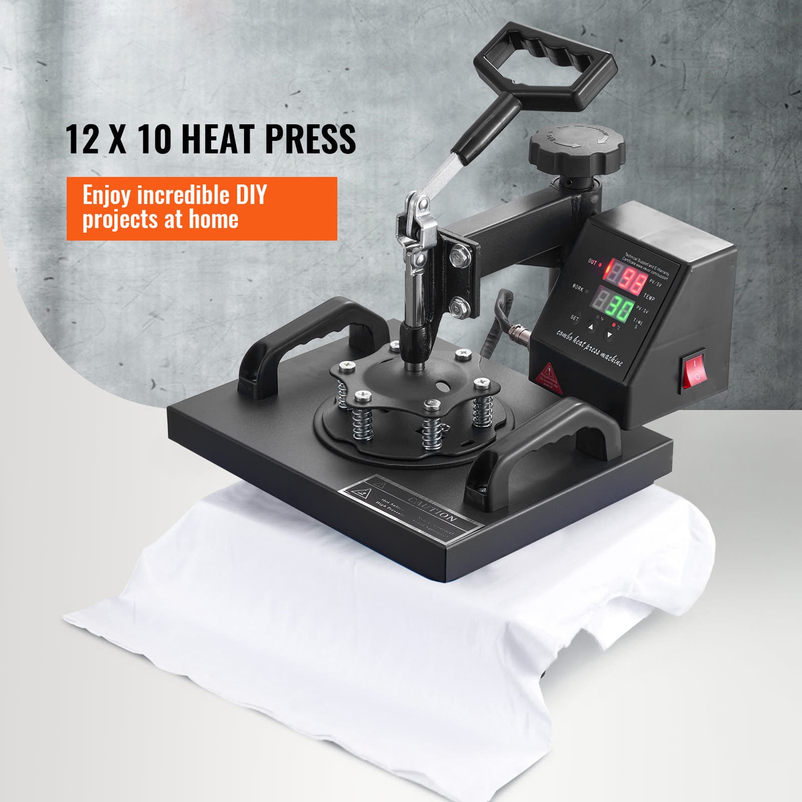 TEMU Vevor Heat Press, 12x10inch T-shirt Press Machine, T-shirt Press Heat Press 30x23cm Printing Machine Heat Transfer For T-shirts