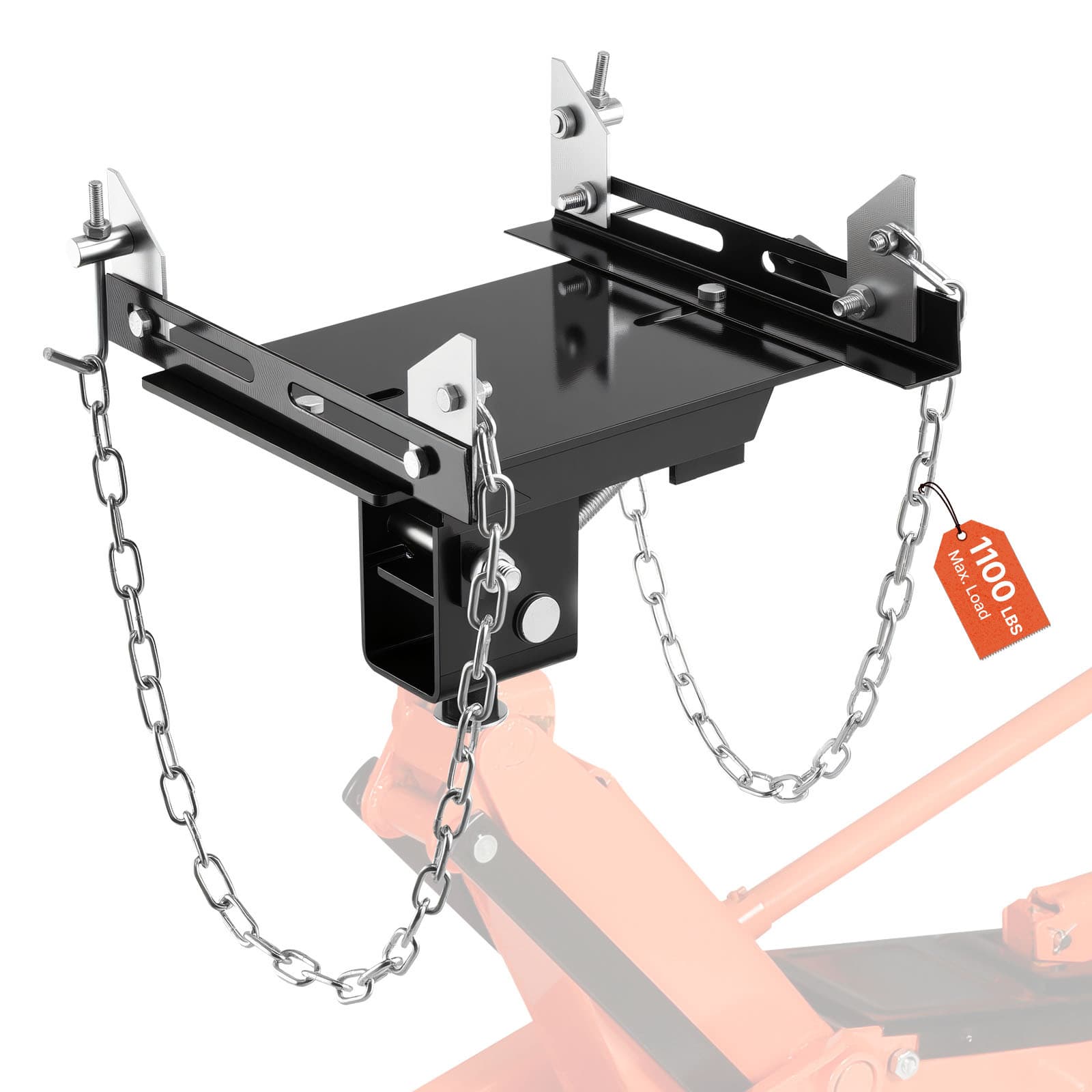 TEMU Vevor Transmission Jack Adapter, 1100 Lbs / 0.5 Ton Load Capacity Automotive Transmission Lift Adapter, Heavy-duty Steel, For Floor Jack With 1-1/5 In Detachable Shaft, For Garage,