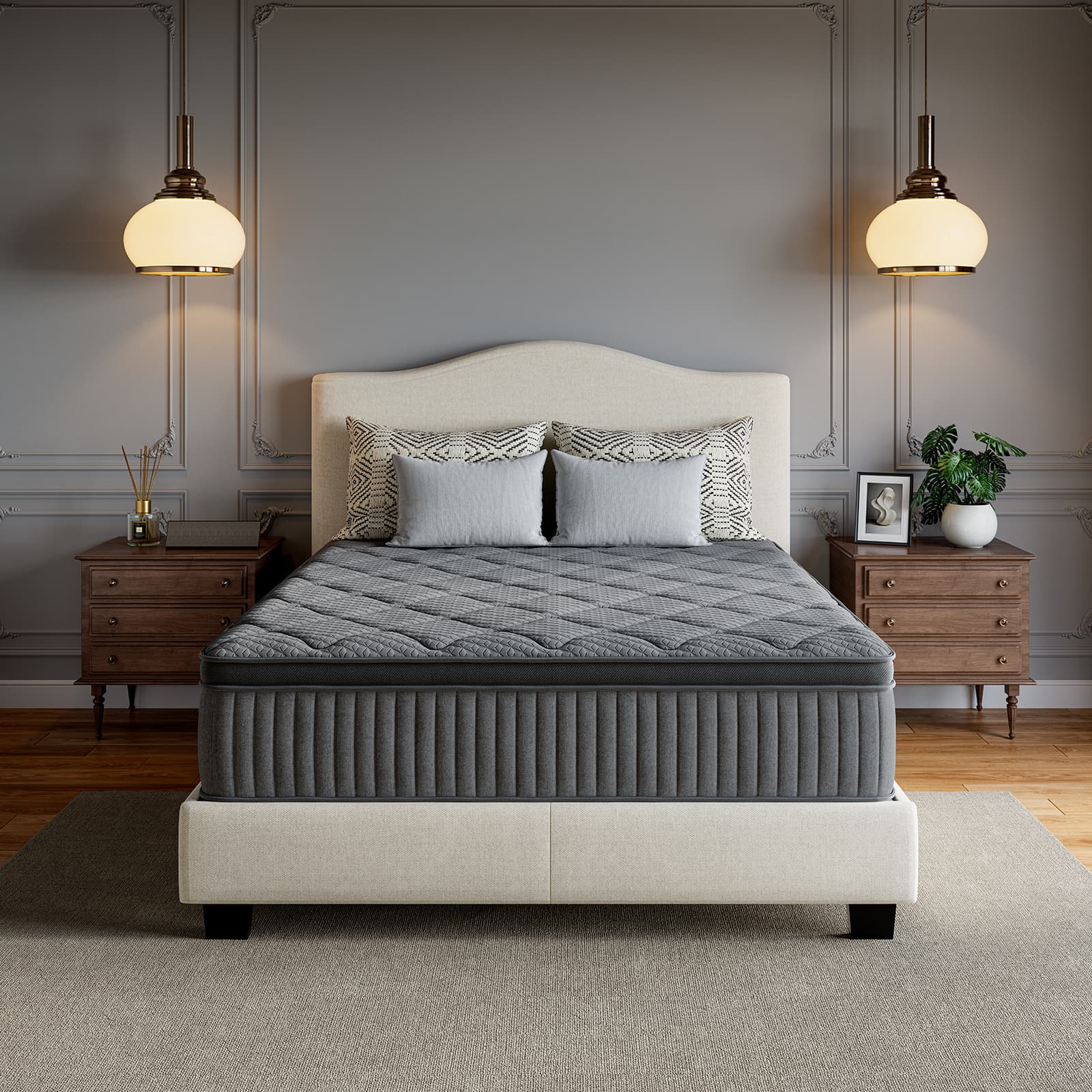 TEMU Avenco 6/8/10/12/14 Inch Cooling Gel-infused Memory Foam Mattress, Hybrid Mattress, Coil, Pillow And Motion Isolation Christmas Gifts