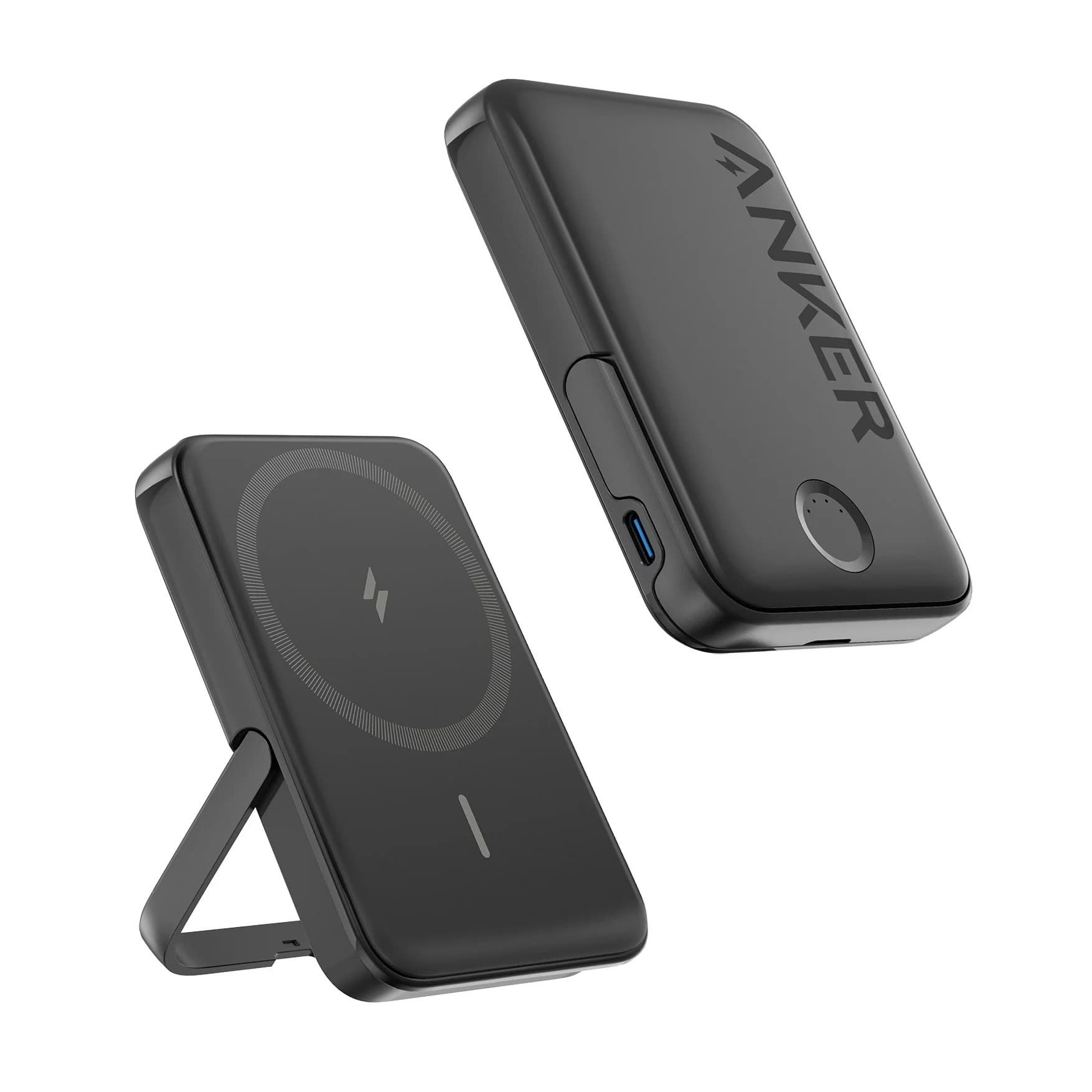 TEMU Anker Maggo Magnetic Wireless Power Bank 5000mah – 2 Pack, Magsafe Compatible, Built-in Kickstand, Iphone 17/16/15/14/13/12, Usb-c Recharge, Compact Portable Charger
