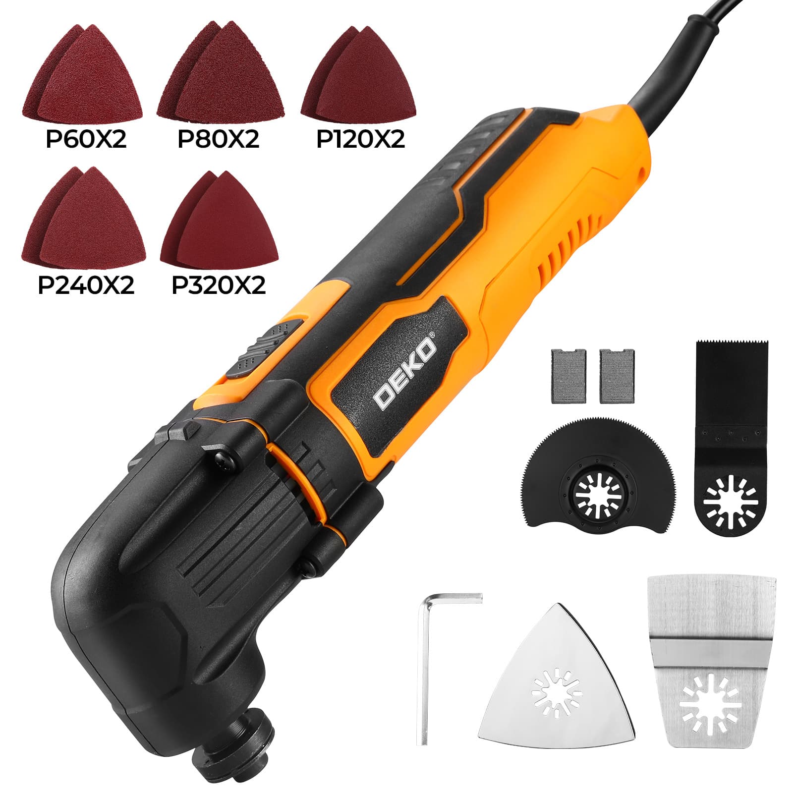 TEMU Deko 2.5amp Powerful Oscillating Tool | 6-speed Multi Tool Kit | 22000 Rpm | For Cutting Sanding Wood Metal Diy
