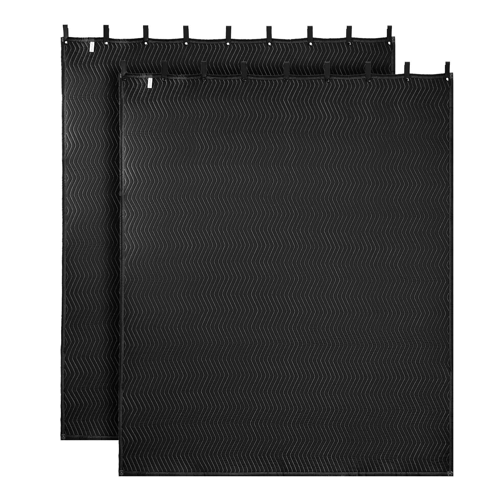 TEMU Vevor 2 Pcs Sound Dampening Blankets, Soundproof Curtains With 80 In, Soundproof Blanket With Grommets, Studio Grommeted Blanket, For Window, Door, Light Blocker, Music Recording, Black