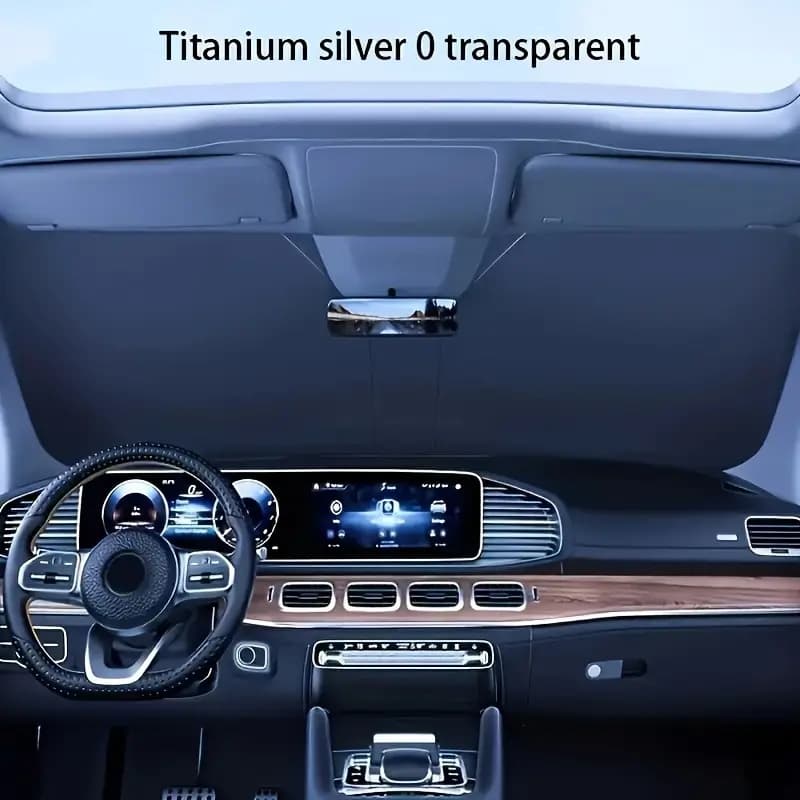 TEMU Car Sunshade, Portable Foldable Sunshade, Blocks To Keep The Interior Cool, Easy To Store Sunshade, Suitable For Most Vehicles.
