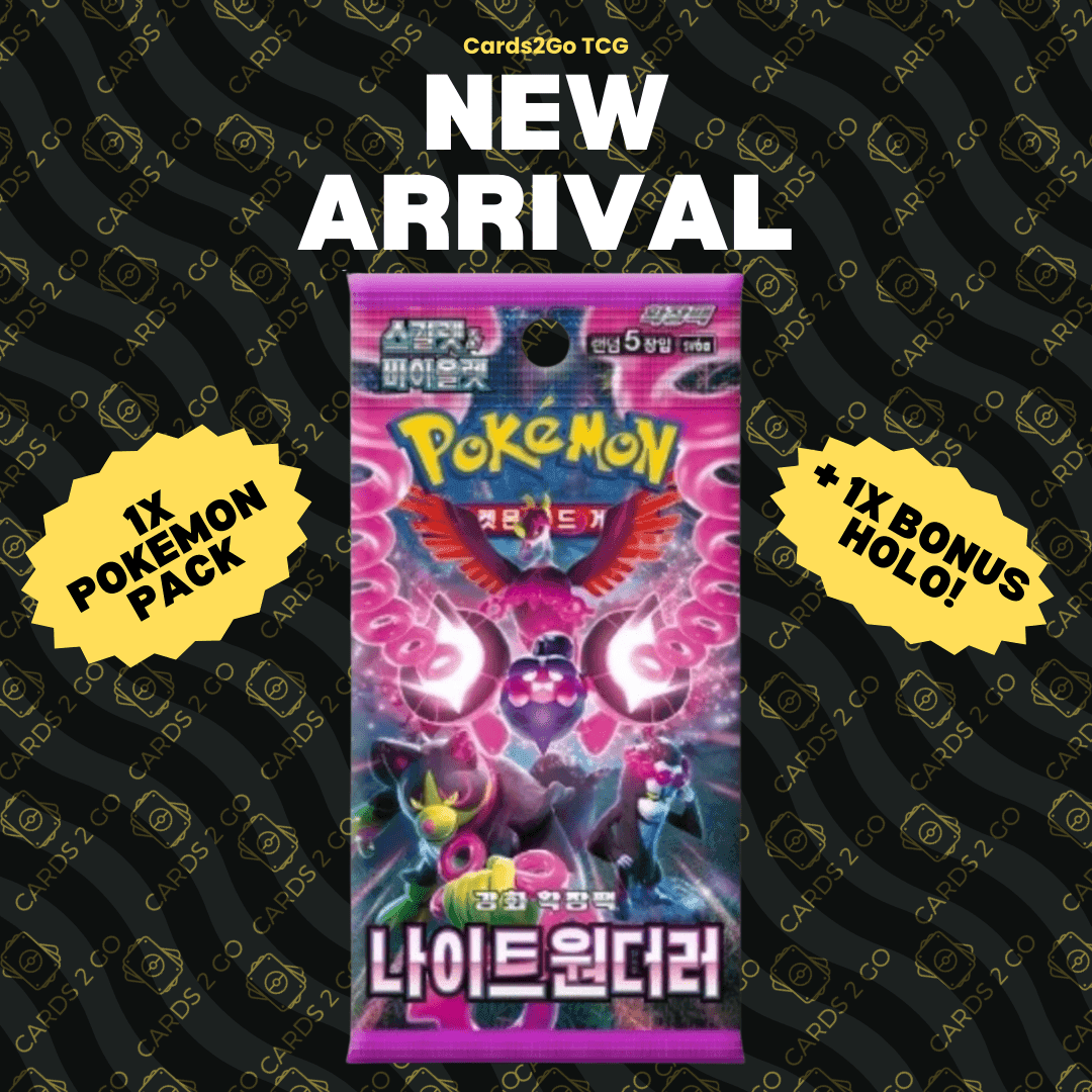 TEMU Cards - Pack 1x Sealed Authentic Night Korean + Bonus Holographic Card!