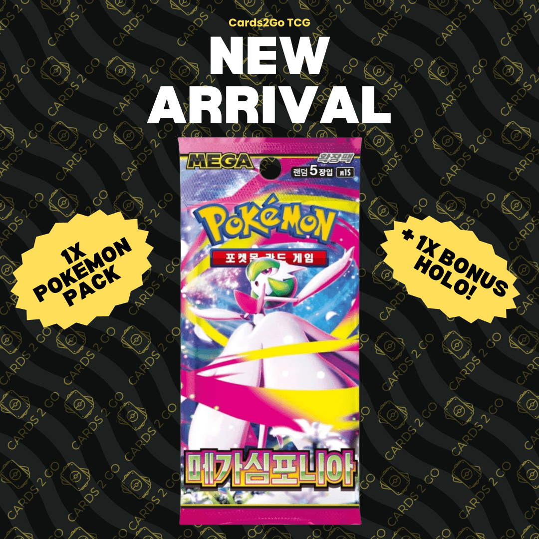 TEMU Cards - Pack 1x Sealed Authentic Mega Korean + Bonus Holographic Card!