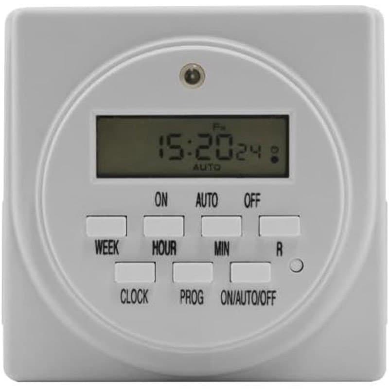 TEMU 1pc 7 Day Heavy Duty Digital Programmable Timer - 2 Outlet 24 Hour Digital Timer, Timing Solution For Hydroponics, 125v, 60hz, Indoor, For Lamp Light Fan