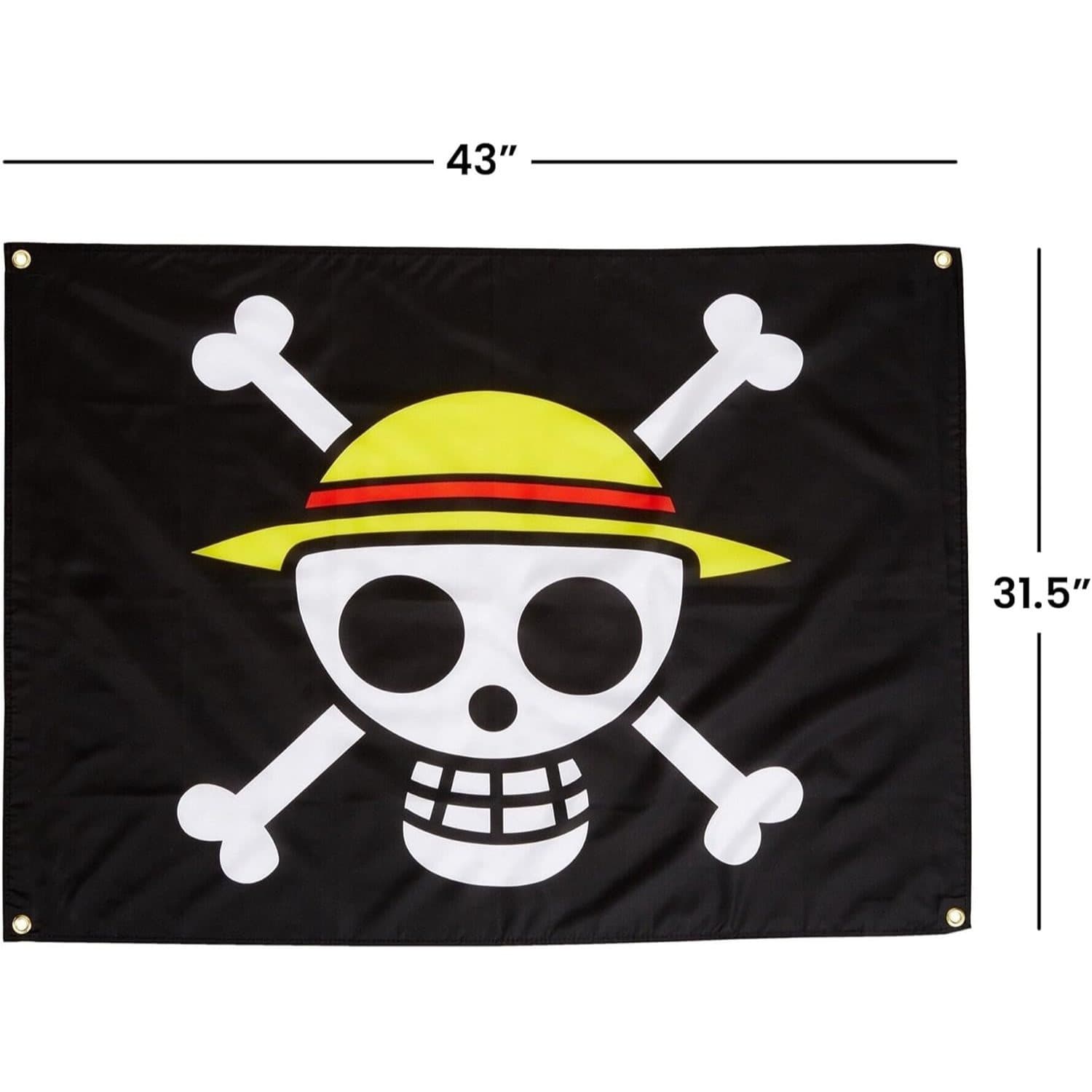 TEMU Ge-6468 1 Piece Luffy's Straw Hat Pirate Flag Multi-colored, 31"