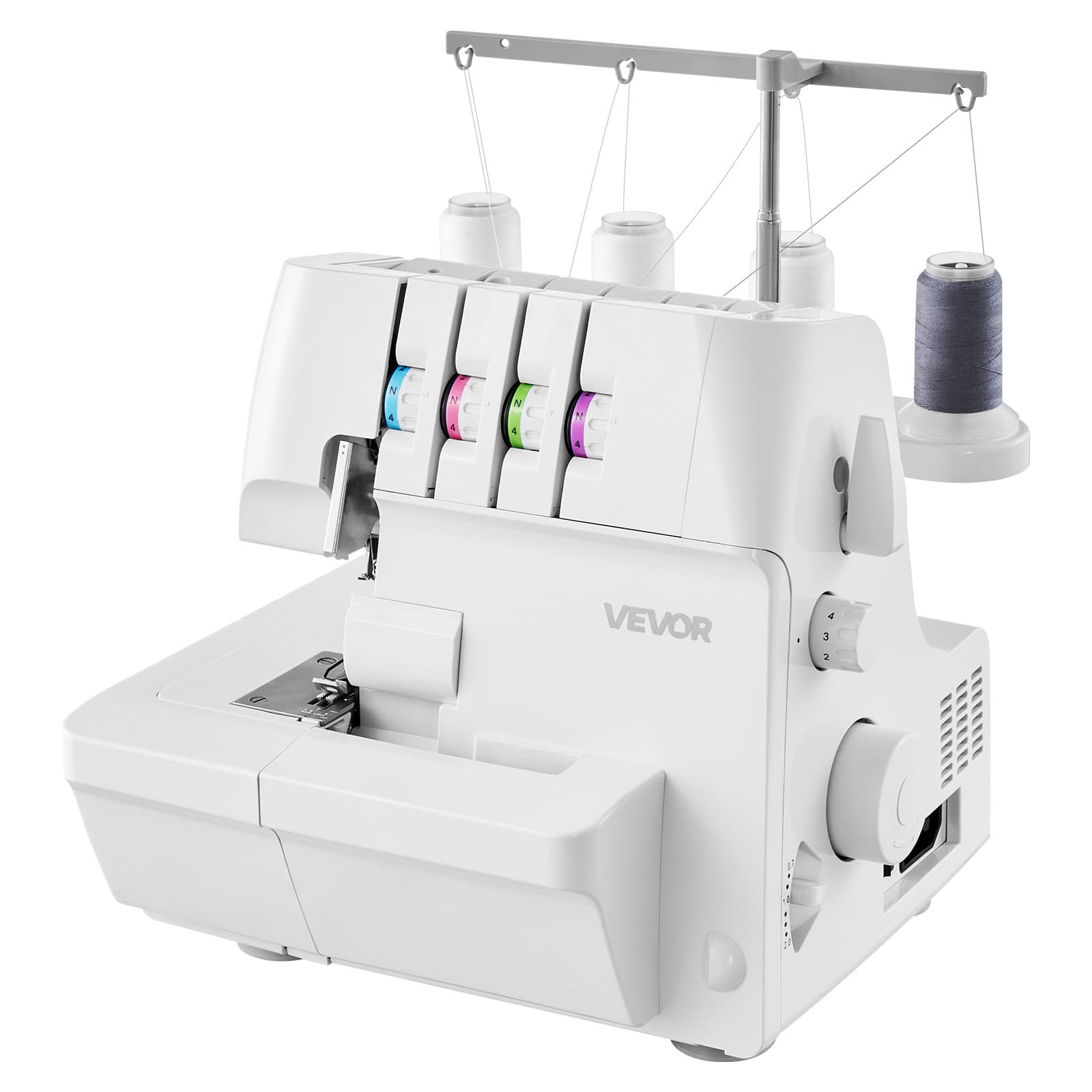 TEMU Vevor Serger , 1250 Stitches Per Minute, 2-3-4 Thread , 0.7-2 Adjustable Differential Feed, With And Led Light, Sewing Machine For Fabrics, White