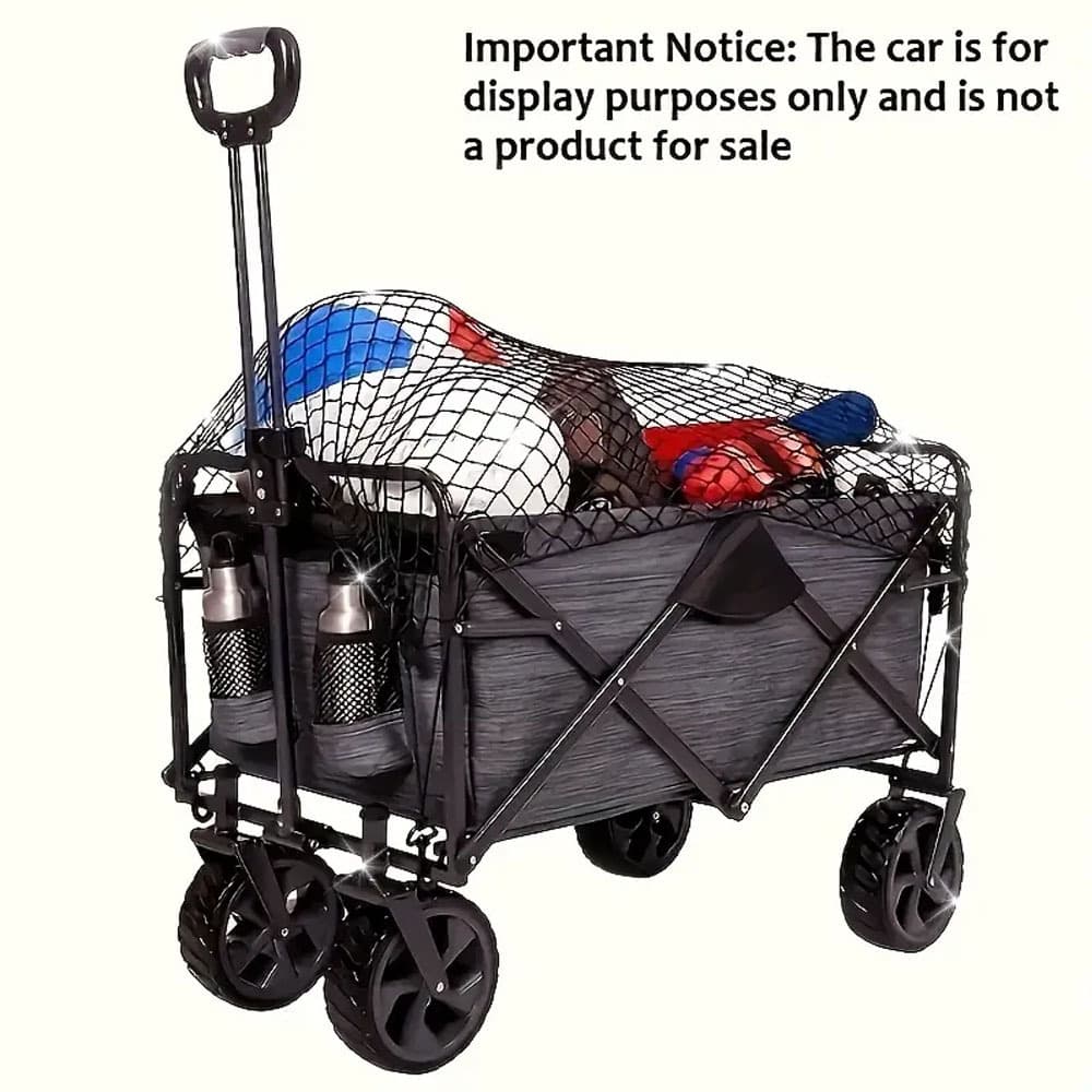 TEMU Elastic Mesh Heavy Duty Nylon Net - Small Cargo Net For Collapsible Foldable Wagon, Beach Cart, Garden Cart Cover Net - Outdoor Wagon Accessories (black)