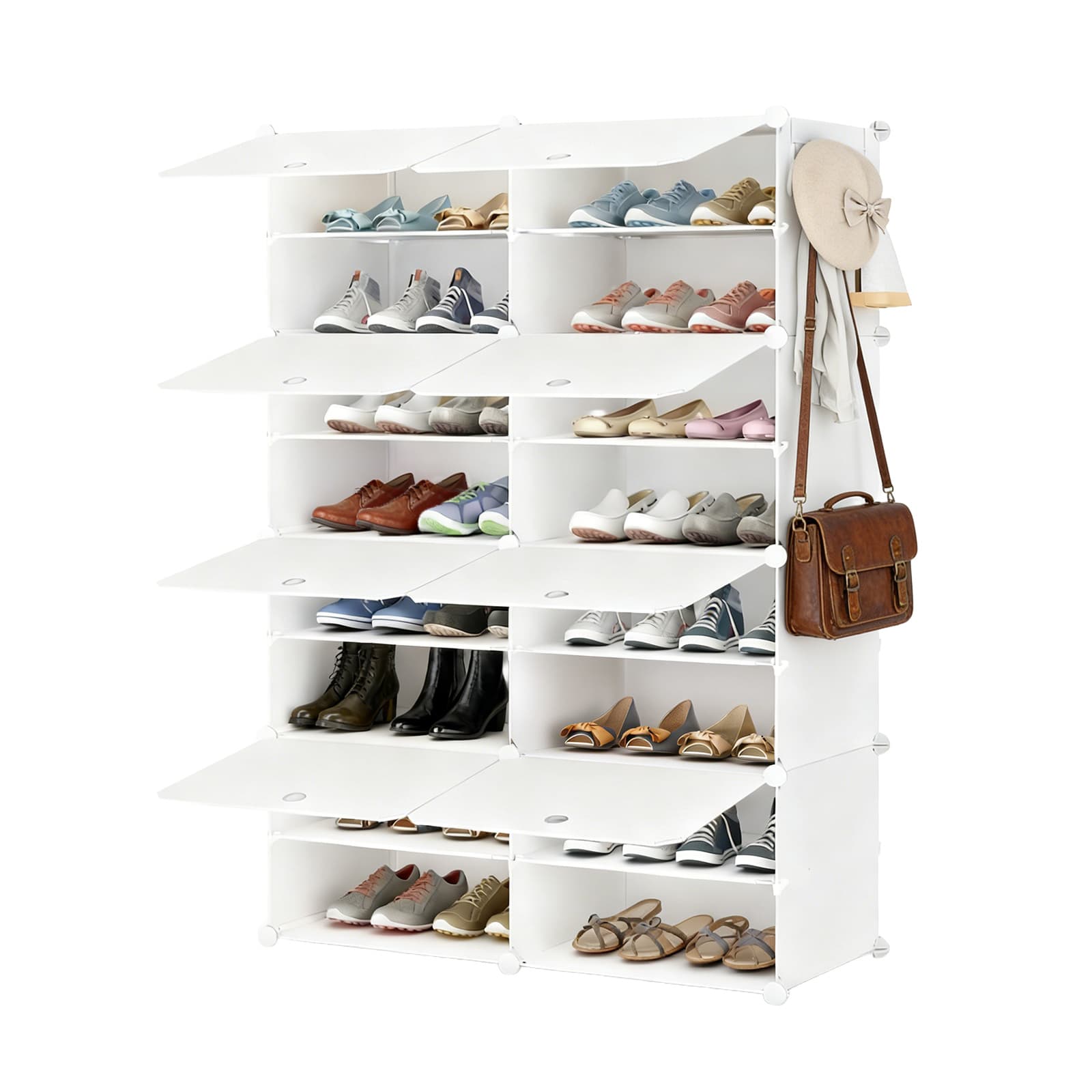 TEMU Shoe Rack Organizer, 6/8 Tier Shoe Organizer Cabinet With Door, Stackable Detachable Shoe Storage Cabinet For Closet,entryway,hallway,bedroom, 24 Pairs