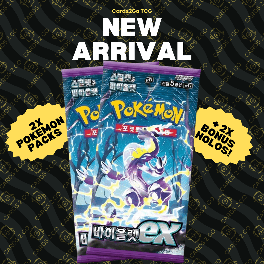 TEMU Cards - Pack 2x Sealed Authentic Violet Ex Korean + Bonus Holographic Cards In Gift Box!