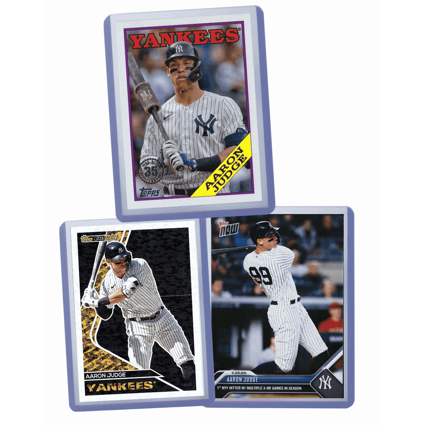 TEMU Cards (3) - Assorted New Yankees Baseball Card Bundle, Collectible Trading Cards