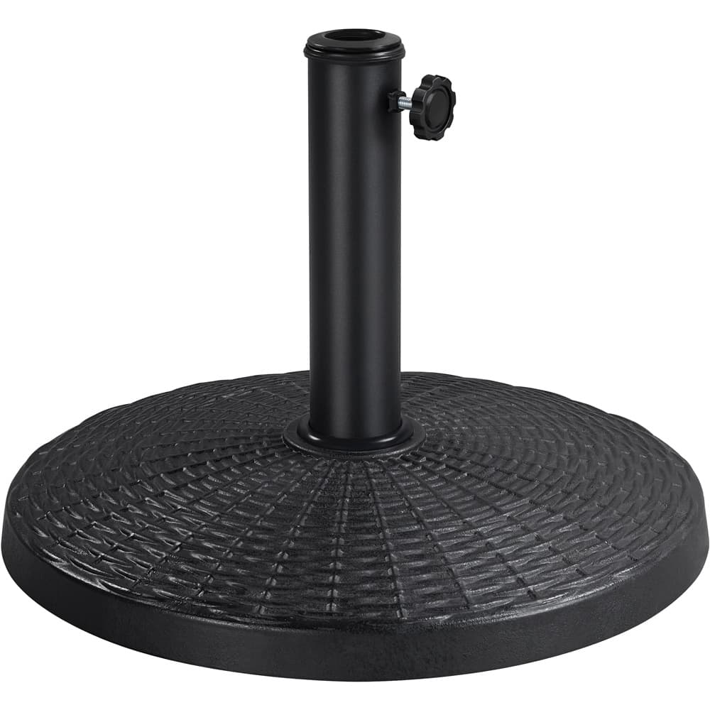 TEMU 22lbs Outdoor Umbrella Base Resin Umbrella Stand Heavy Duty Umbrella Base Market Umbrella Base For Garden & Lawn, Black/bronze/rustic Silver