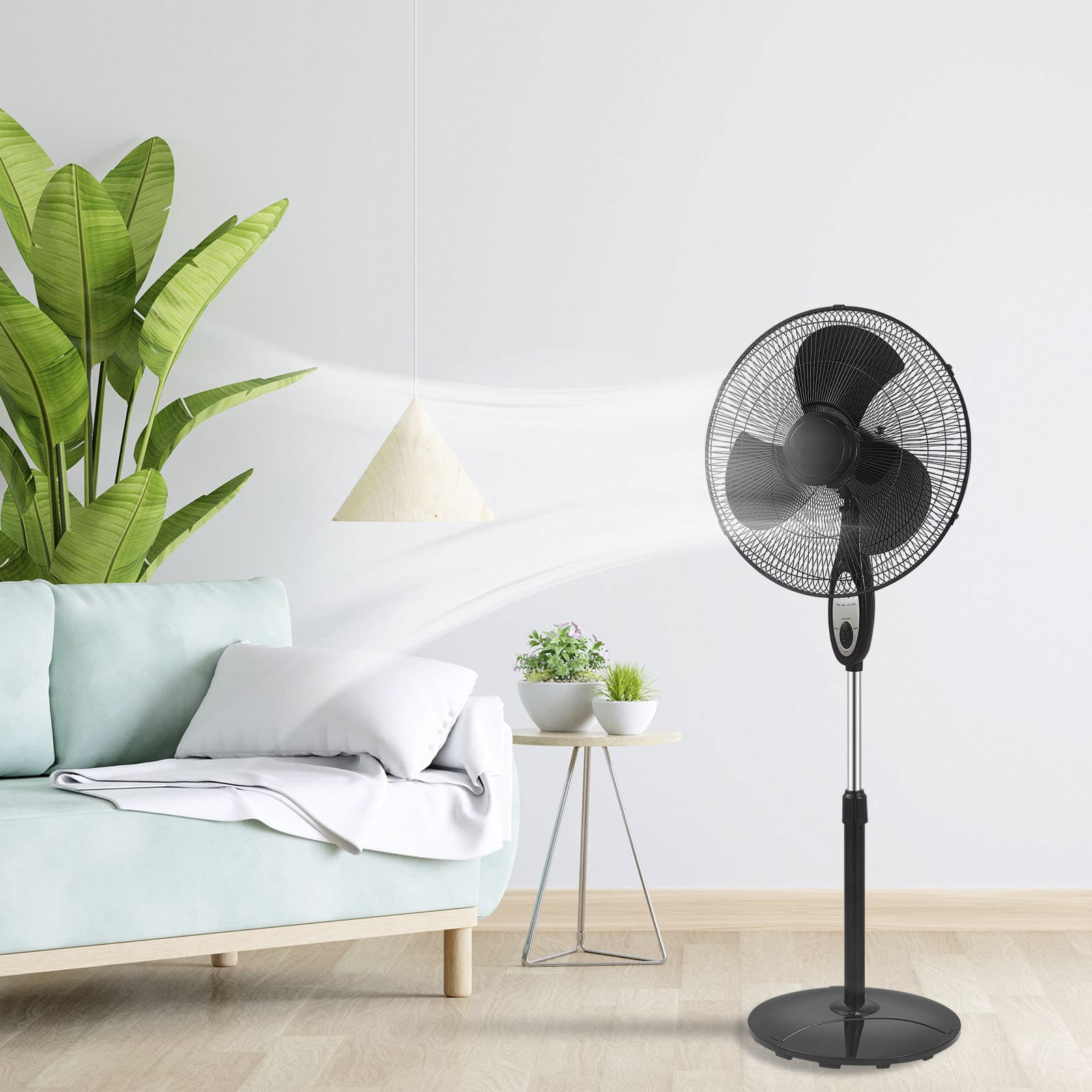 TEMU Oscillating Pedestal Fan Remote Control, 18 Inch Stand Fan With For Home, Bedroom & Office