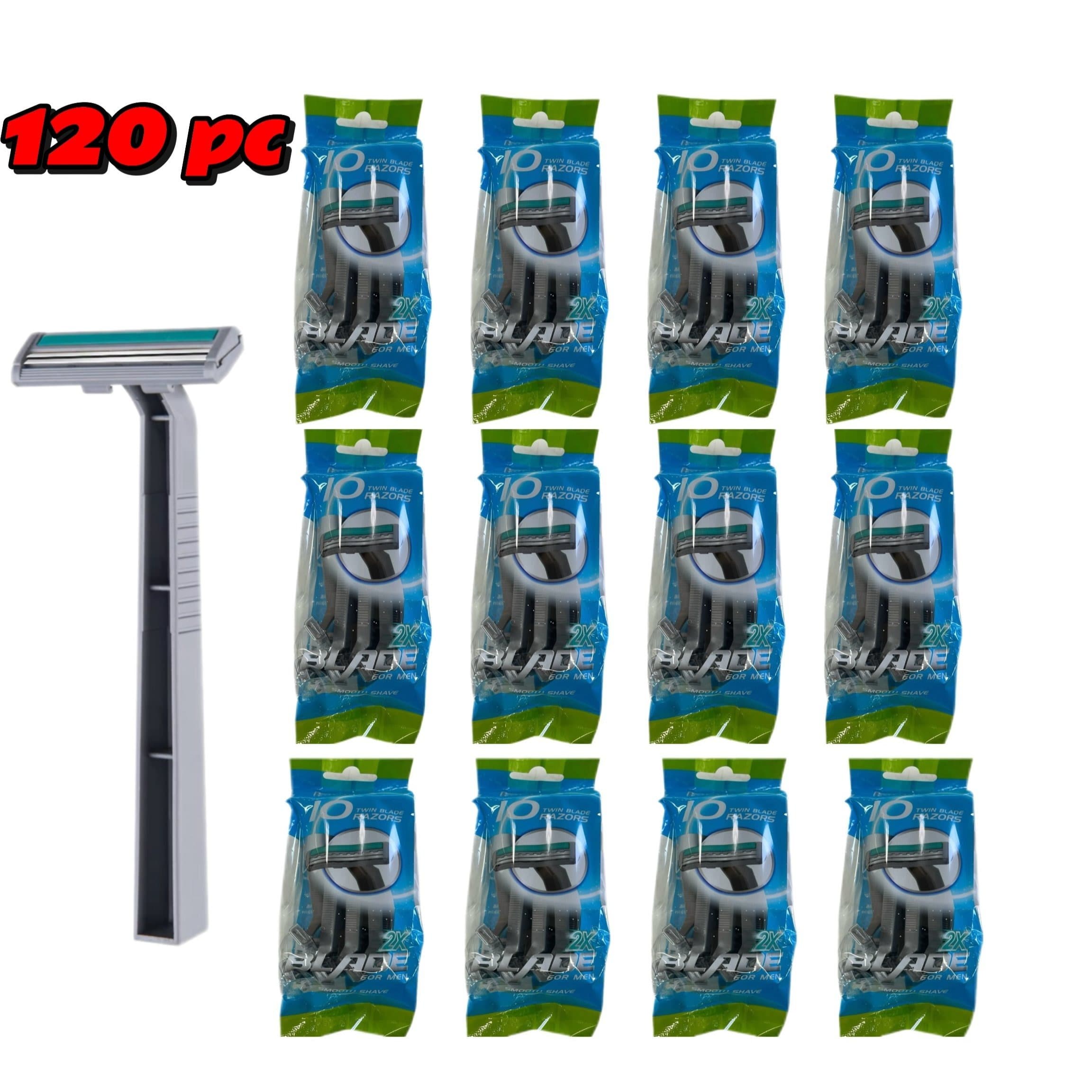 TEMU 120 Pcs Disposable Razors, Double Blade, Stainless Steel. (pk 10 Pcs)