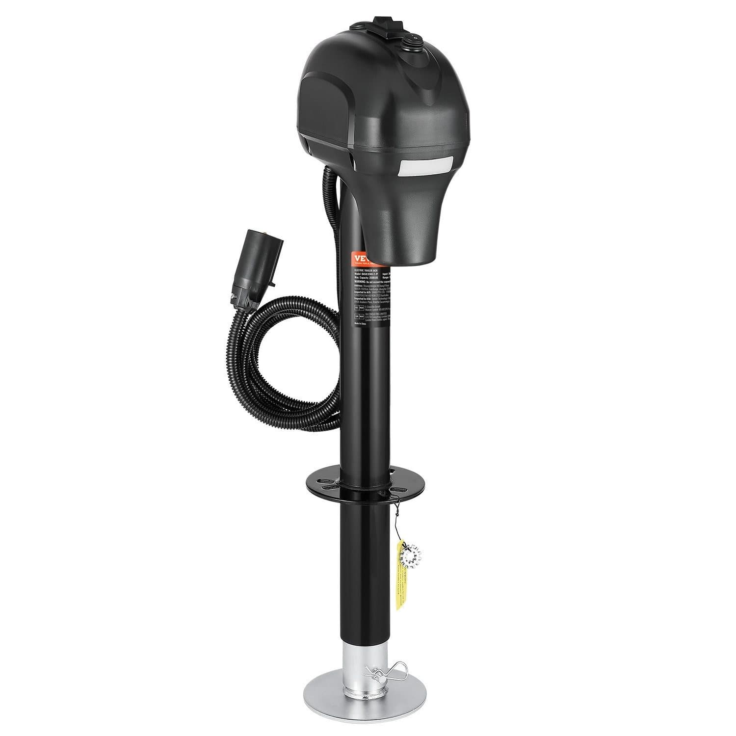 TEMU Vevor Electric Trailer Jack 3500 Lbs / 5000 Tongue Jack For Rv Trailer & Black With A 7-pin Trailer Connector / With Remote Control