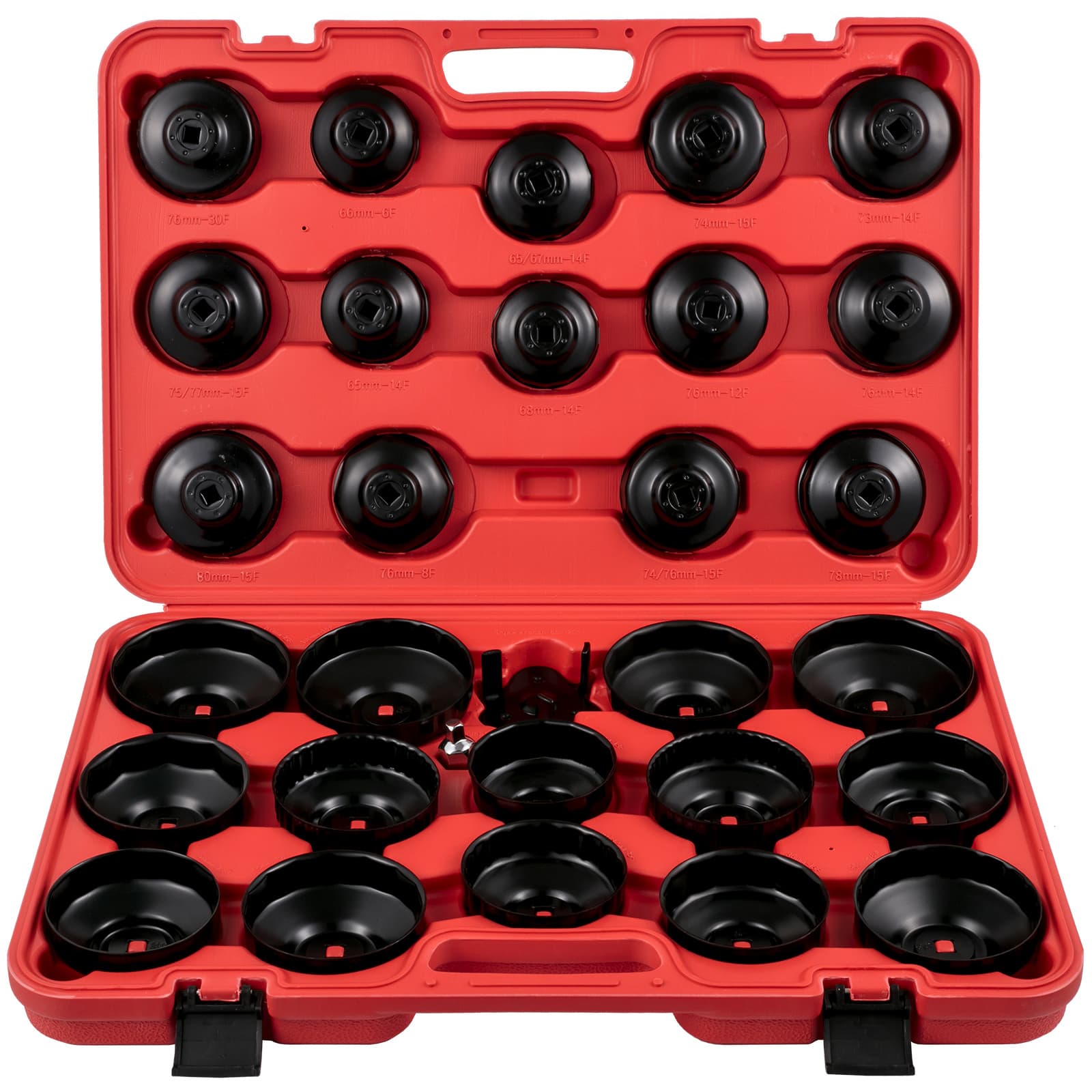 TEMU Vevor Oil Filter Socket Set, 30 Pcs Oil Filter Wrench Set, Sturdy Steel Oil Filter Socket, 3/8" Oil Filter Socket, Low Profile Oil Filter Socket Set For , Oil Filter Wrench Set W/ Case