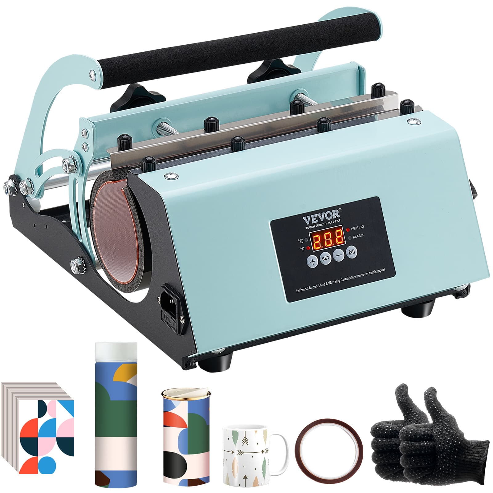TEMU Vevor Tumbler Heat Press Machine 11-30oz Mug Press Sublimation Tumblers Purple/ Blue/ Green