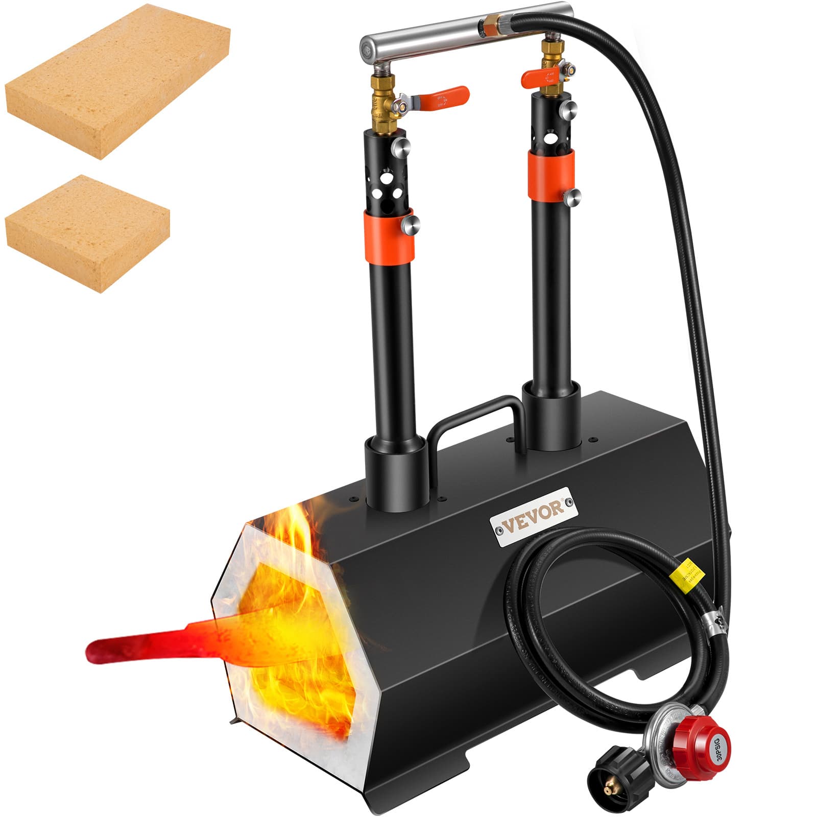 TEMU Vevor Propane Portable, Single Burner/double Burner Tool And Knife Making, Large Capacity Blacksmith Farrier , Mini Furnace Blacksmithing, Gas Tools And Equipment, Complete Kit