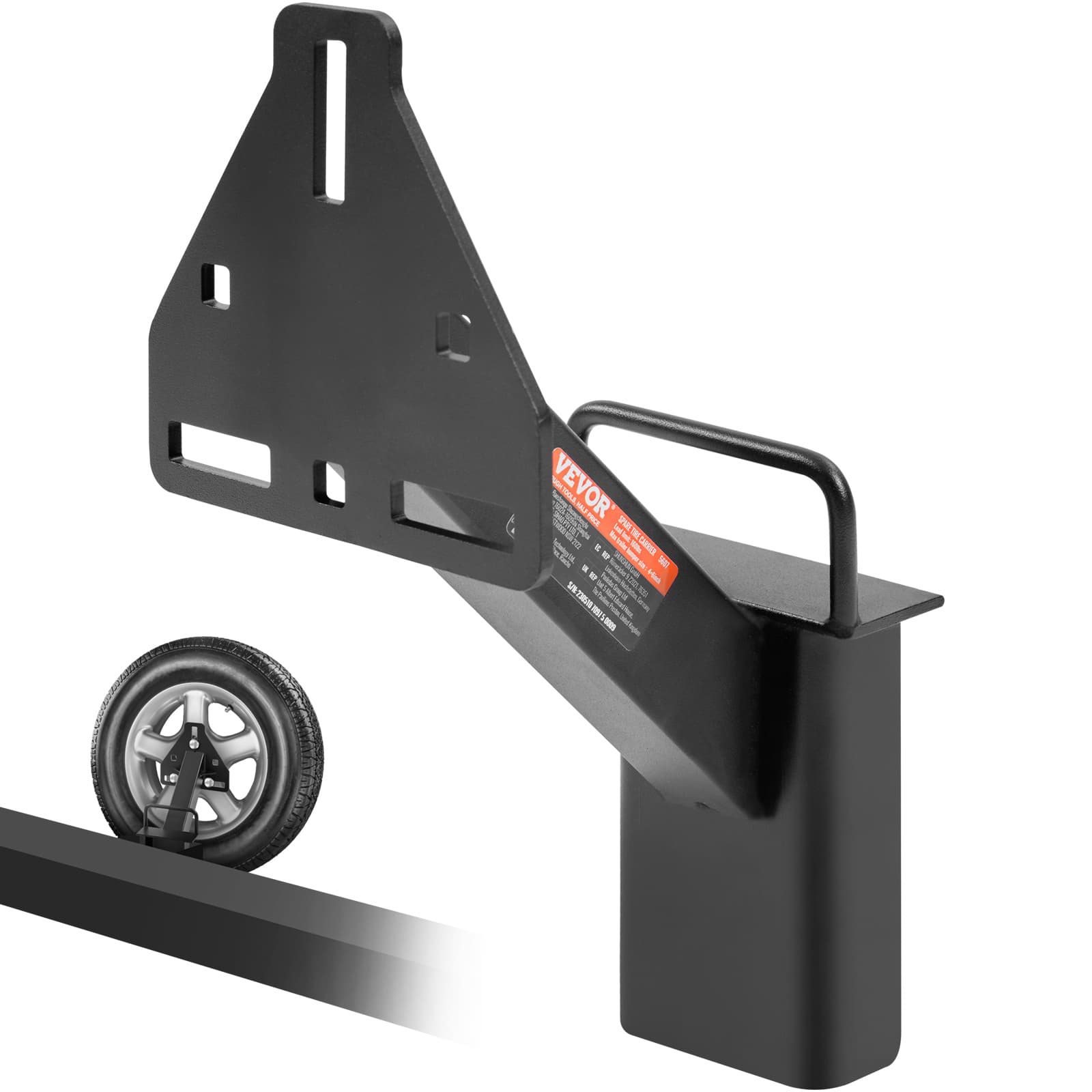 TEMU Vevor Spare Tire Carrier, Trailer Spare Tire Mount, 160 Lbs Capacity, Utility Trailer Accessories Fits Most 4 & 5 & 6 & 8 Lugs Wheels ", 4.25", 4.5", 4.75", 5", 5.5", 6", 6.5" Bolt Patterns