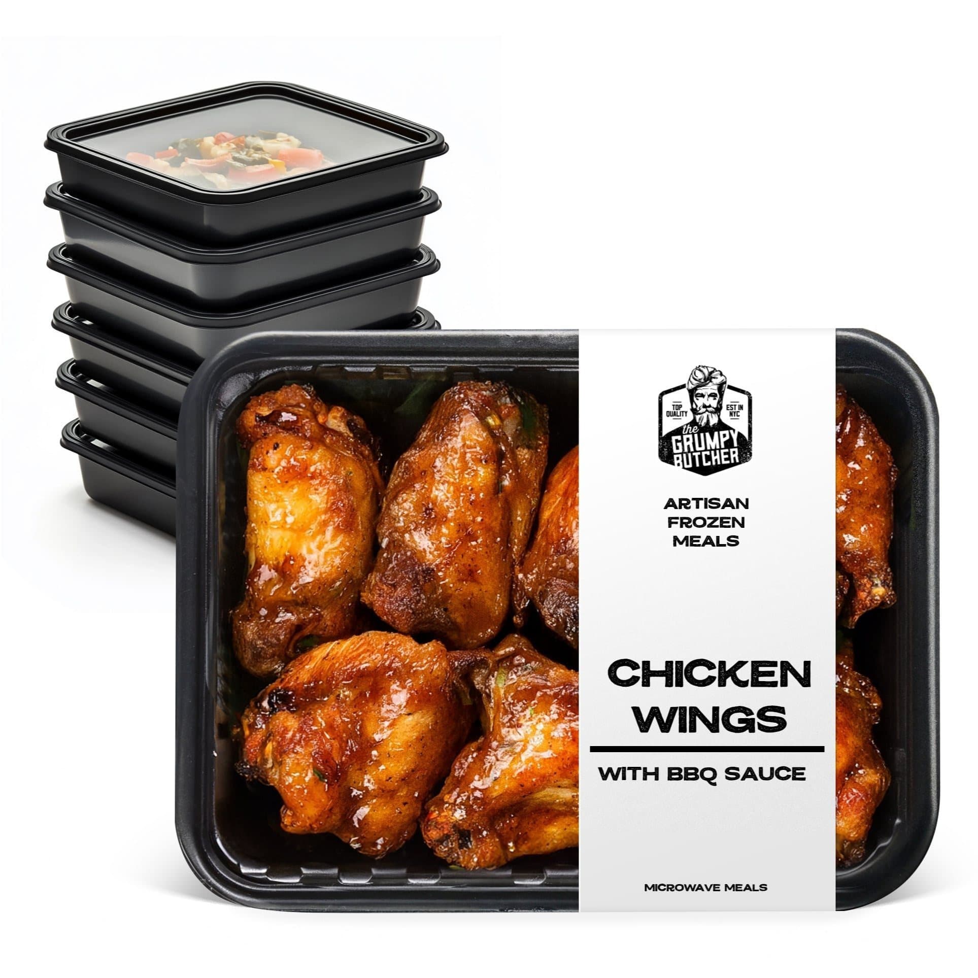 TEMU Grumpy Butcher Premium Premade Meals: Bbq Chicken Wings, 4-pack (10 Oz Each) – Artisan Meals & Appetizers - Small Batch Chef-crafted Dinners Lunch Appetizer