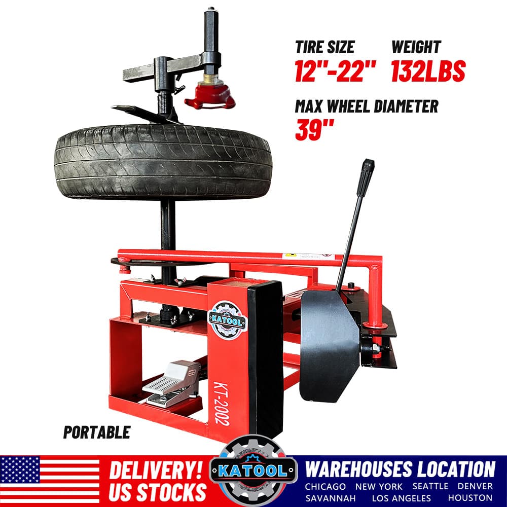 TEMU Kt2002 Mini Tire Changer Machine 39 Inch Air Bead Breaker No Anchor Portability Fit For , Mobile Car Repair