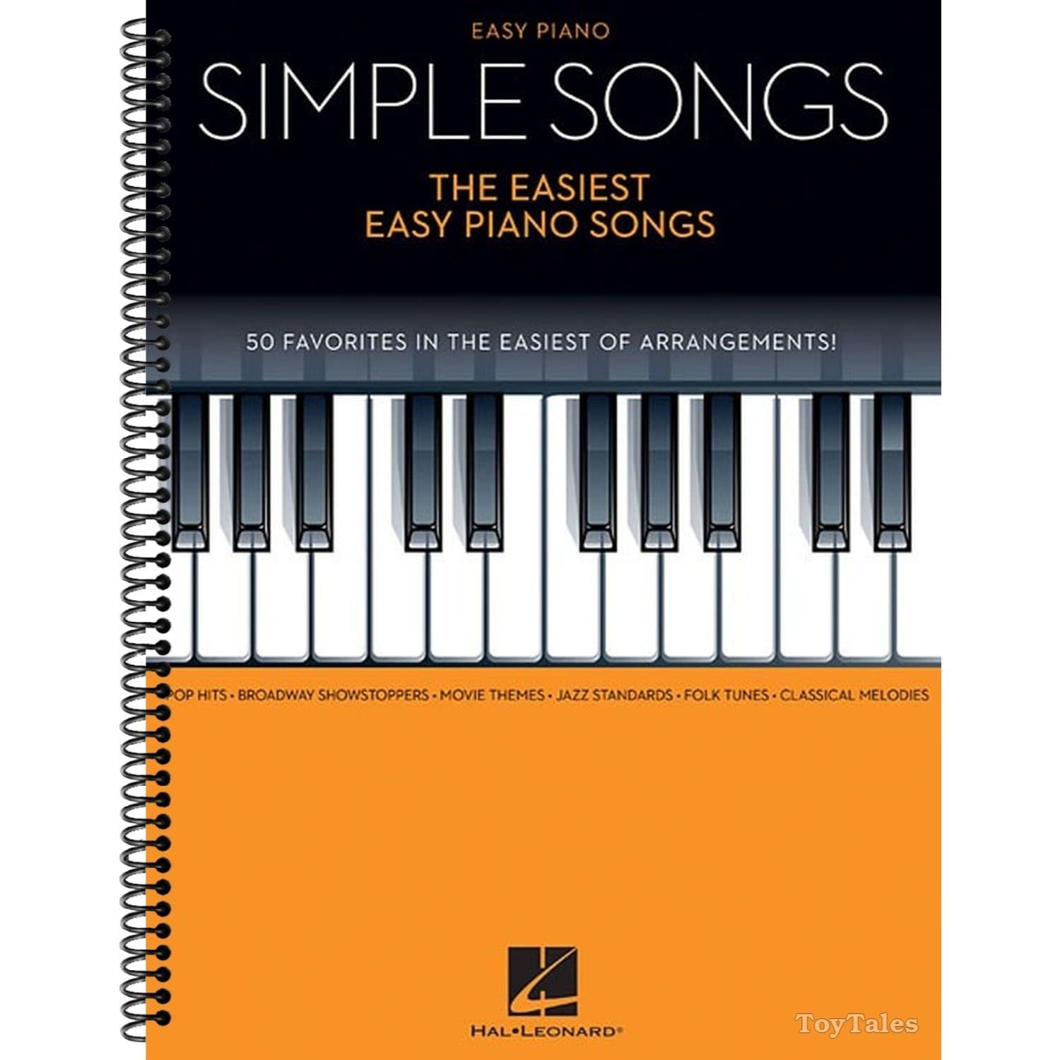 TEMU The Easiest Easy Piano Songs Simple Songs: 50 Fun And Popular Tunes For Beginners | Pop, Broadway, Jazz, Classical, Movie Themes | Piano Sheet Music Easy Arrangements With Lyrics (spiral-bound)