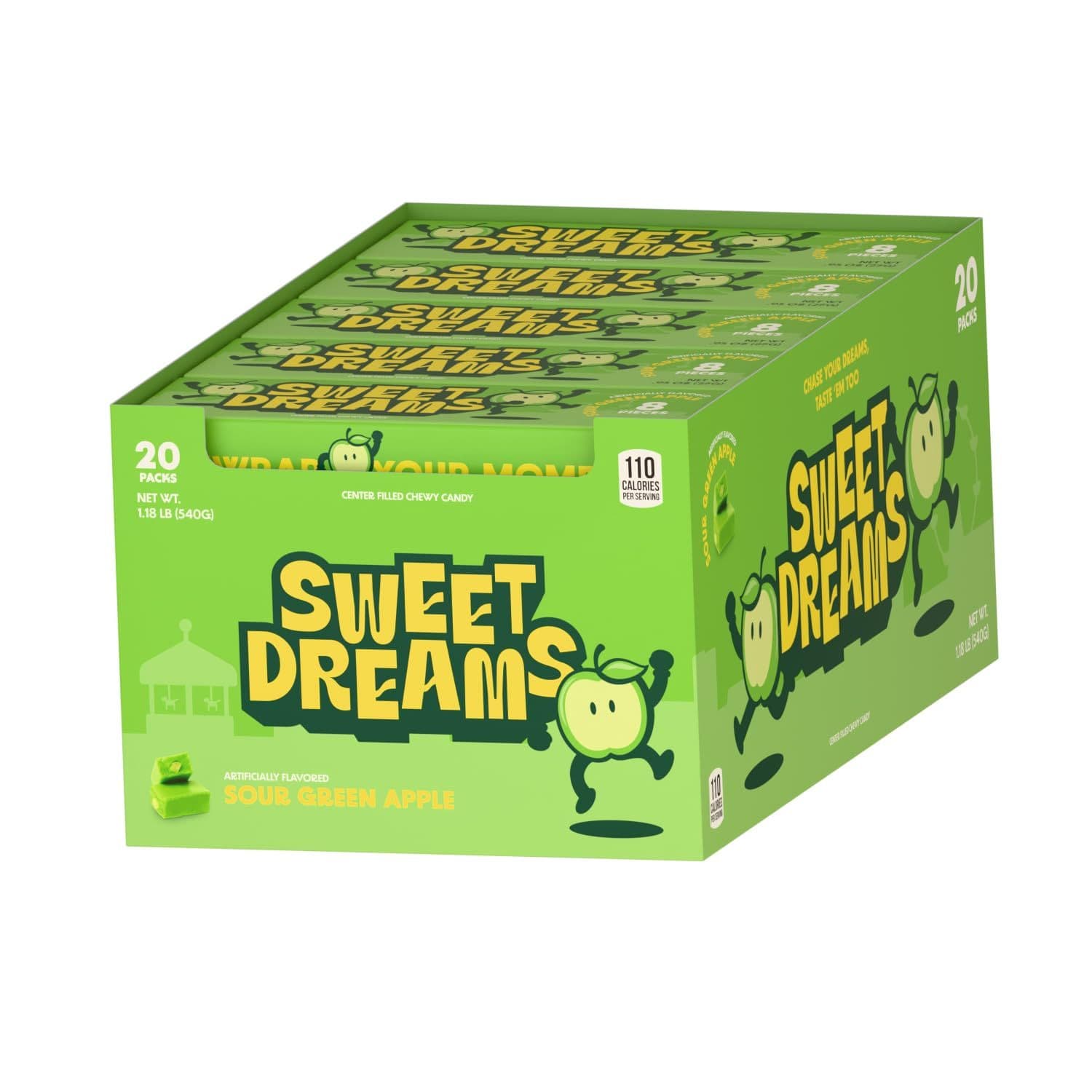 TEMU Sweet Dreams Sour Flavored Chewy Candy Sticks, Center-filled Fruit Candy, Box Includes 20 Candy Sticks,easter Gifts For Kids Boys Girls