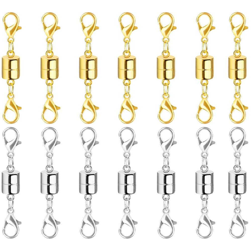 TEMU Magnetic Necklace Clasp And Closures With Double Lobster Clasp, Necklace Extenders For Women Jewelry Magnetic Clasps For Necklaces, Bracelet Necklace Extender