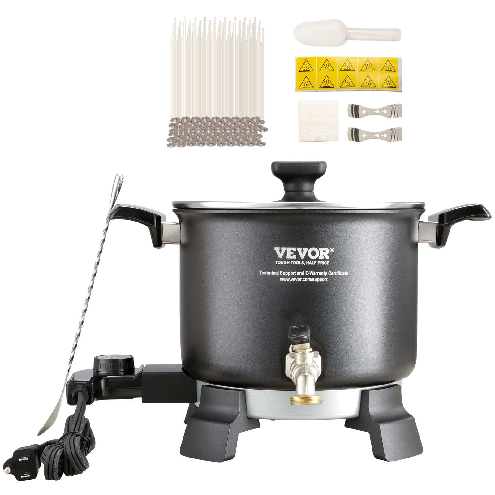 TEMU Vevor 5 Liter Wax Melter For Candle Making, Large Electric Wax Spout, 4-level Temperature Control, Easy Clean For Candle Soap Cream Beauty Bulk Production Business Or Home