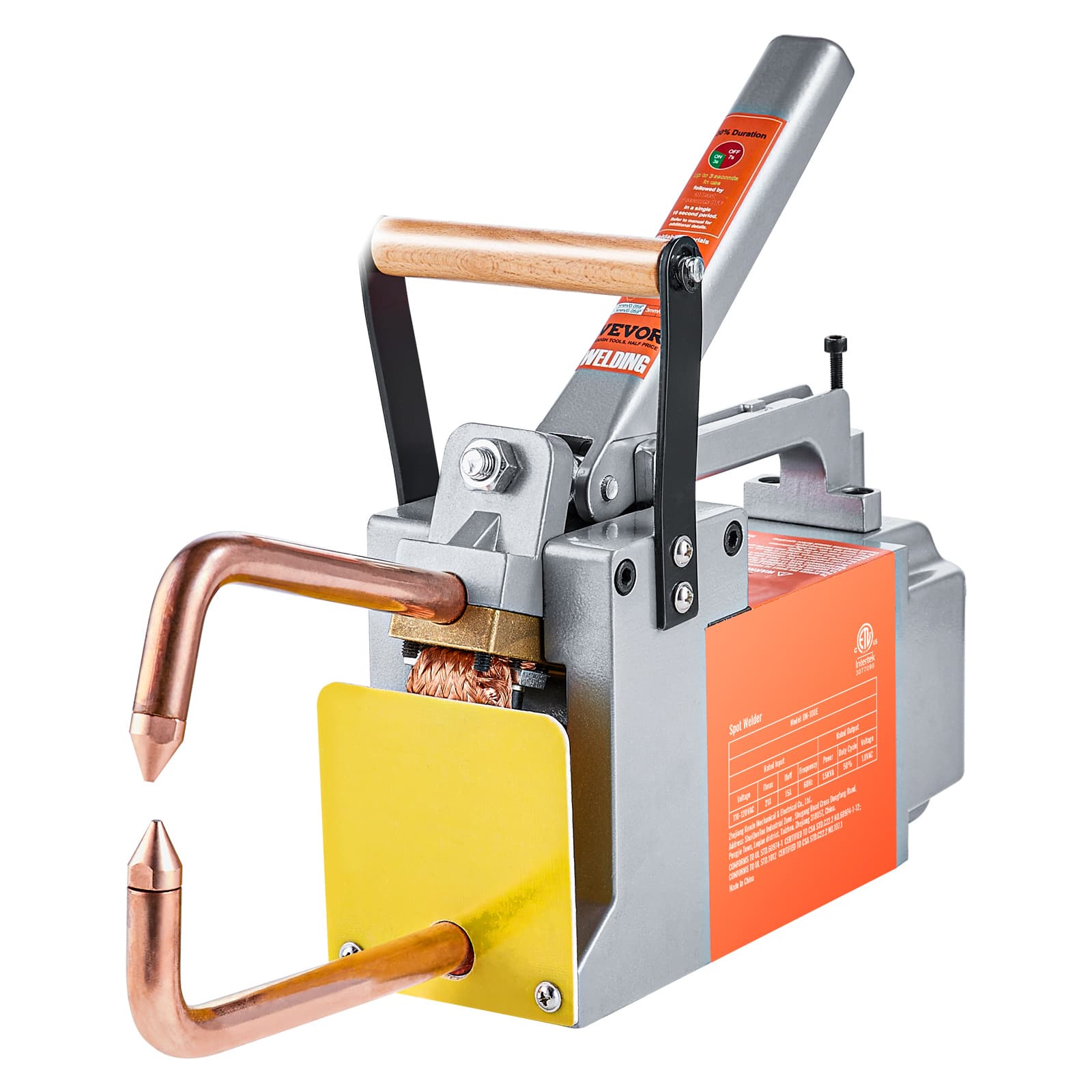 TEMU Vevor Portable Spot Welder, 1/8-inch Spot Welder Machine With 1.5kva Input Capacity, Handheld Welding Tip , Metal Sheet Spot Welding Machine For Aluminum Sheet, Carbon Steel