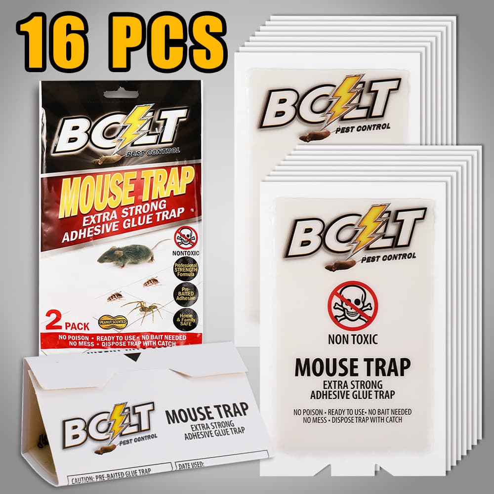 TEMU 16 Pcs Bigger Effective Sticky Mouse Trap Glue Board - Extra Strong Adhesive Stickiness, Insectfor Safe Control, For House Indoor Outdoor, Easy To Set, 16 Traps